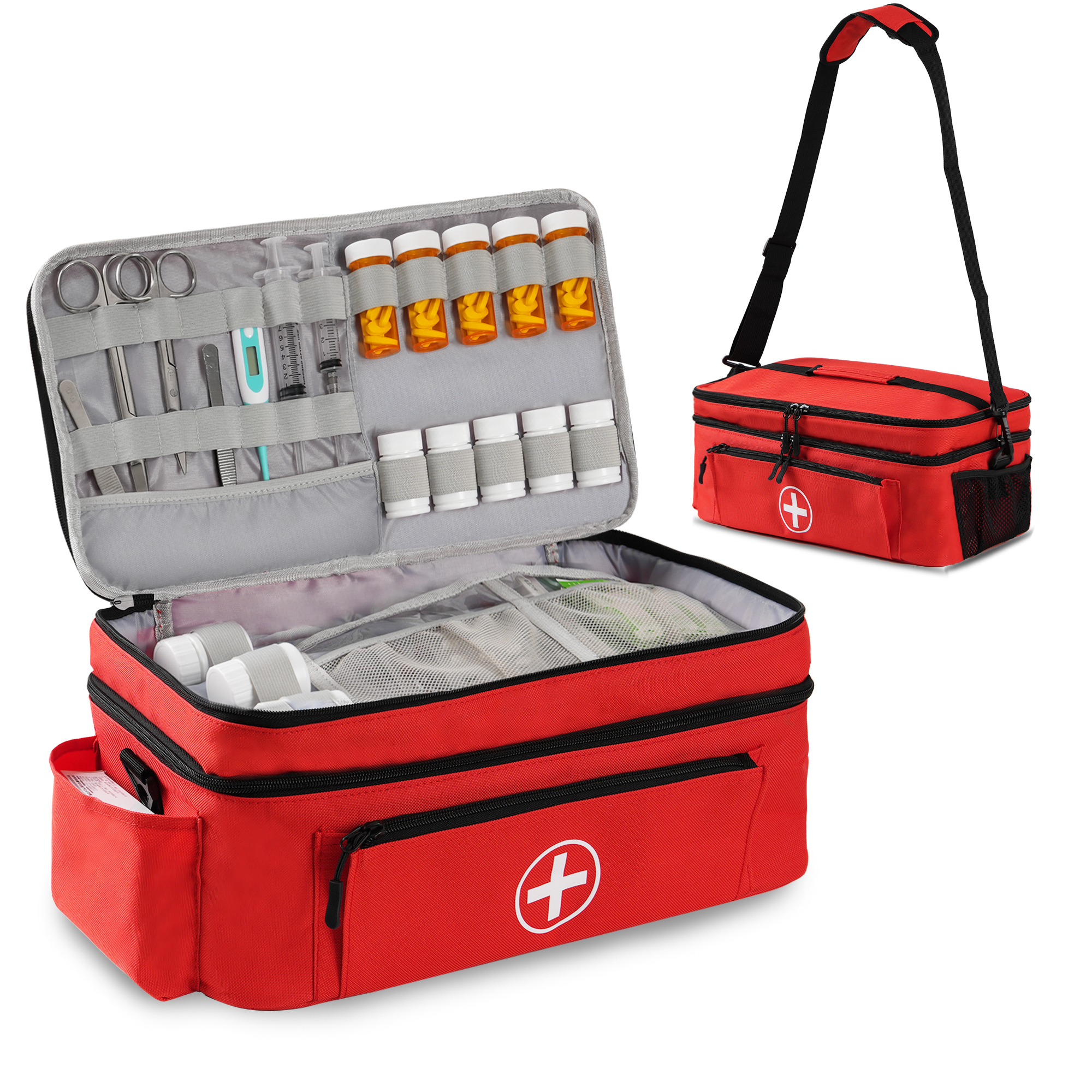 thumbnail video image 2 of TGCUR Medical Bag, Medicine Organizer, First Aid Box, Pill Organizer for Emergency, Home, Travel, 2 of 13