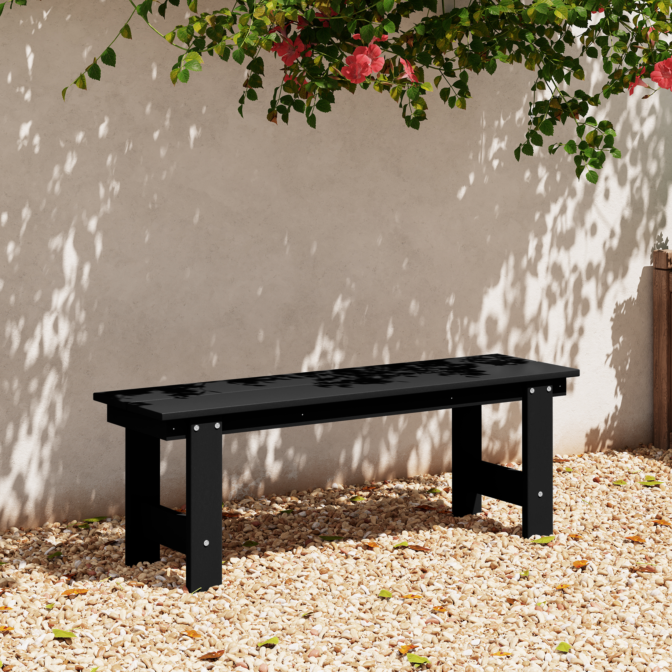 thumbnail video image 2 of WestinTrends Ashore Outdoor HDPE 48" Modern Backless Patio Bench, Gray, 2 of 16