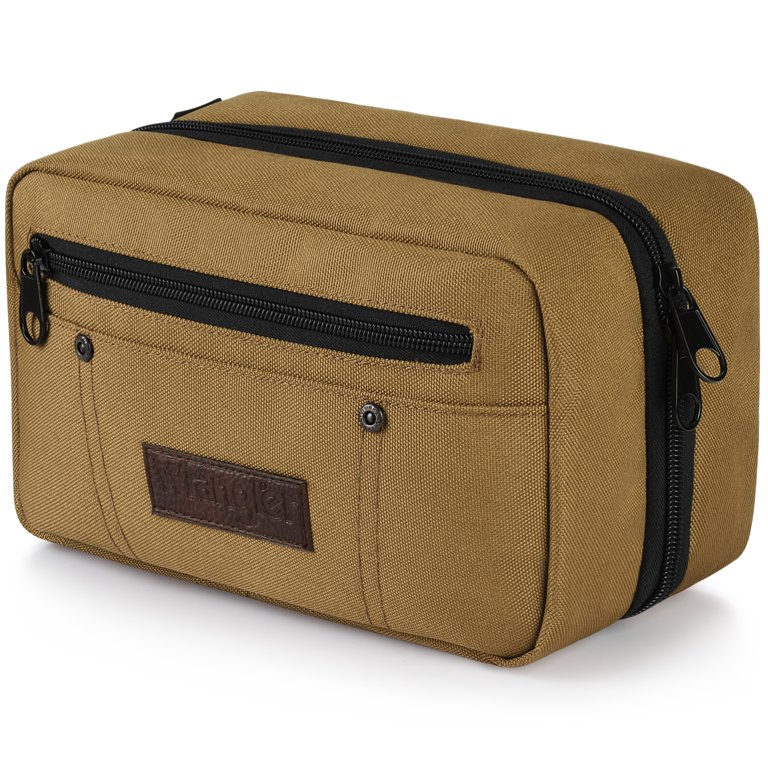 Wrangler Toiletry Bag for Men, Travel Shaving Dopp Kit, Oxford Fabric Tech Kit Bathroom Organizer, Gifts for Men