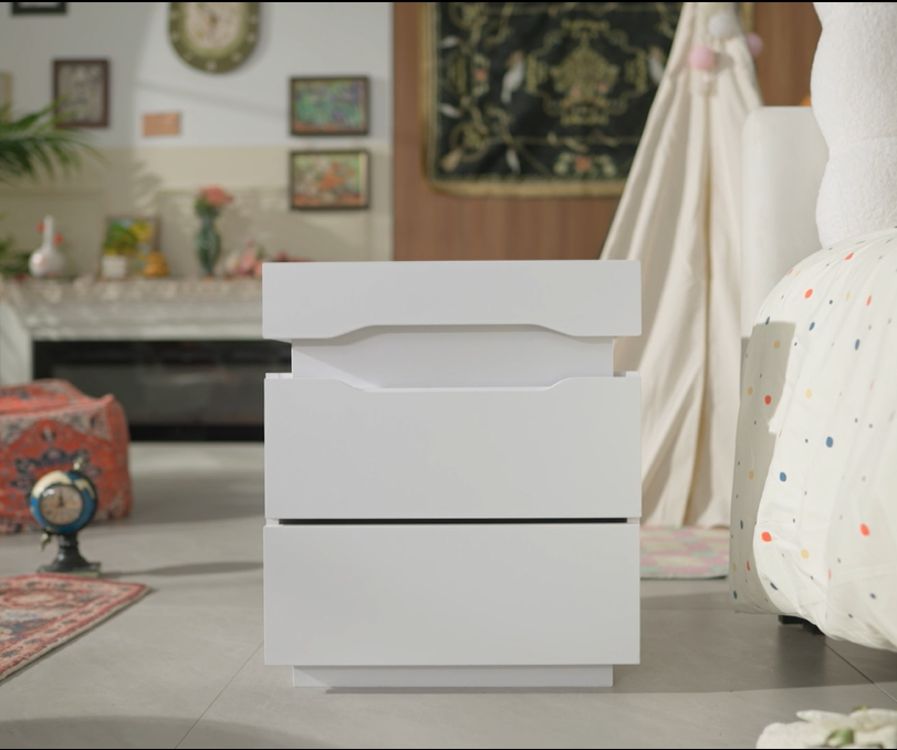 thumbnail video image 2 of Homall LED Lighted Nightstand Set of 2 with 2 Drawers & Power Outlet, End Table with Remote for Bedroom Living Room, White, 2 of 7