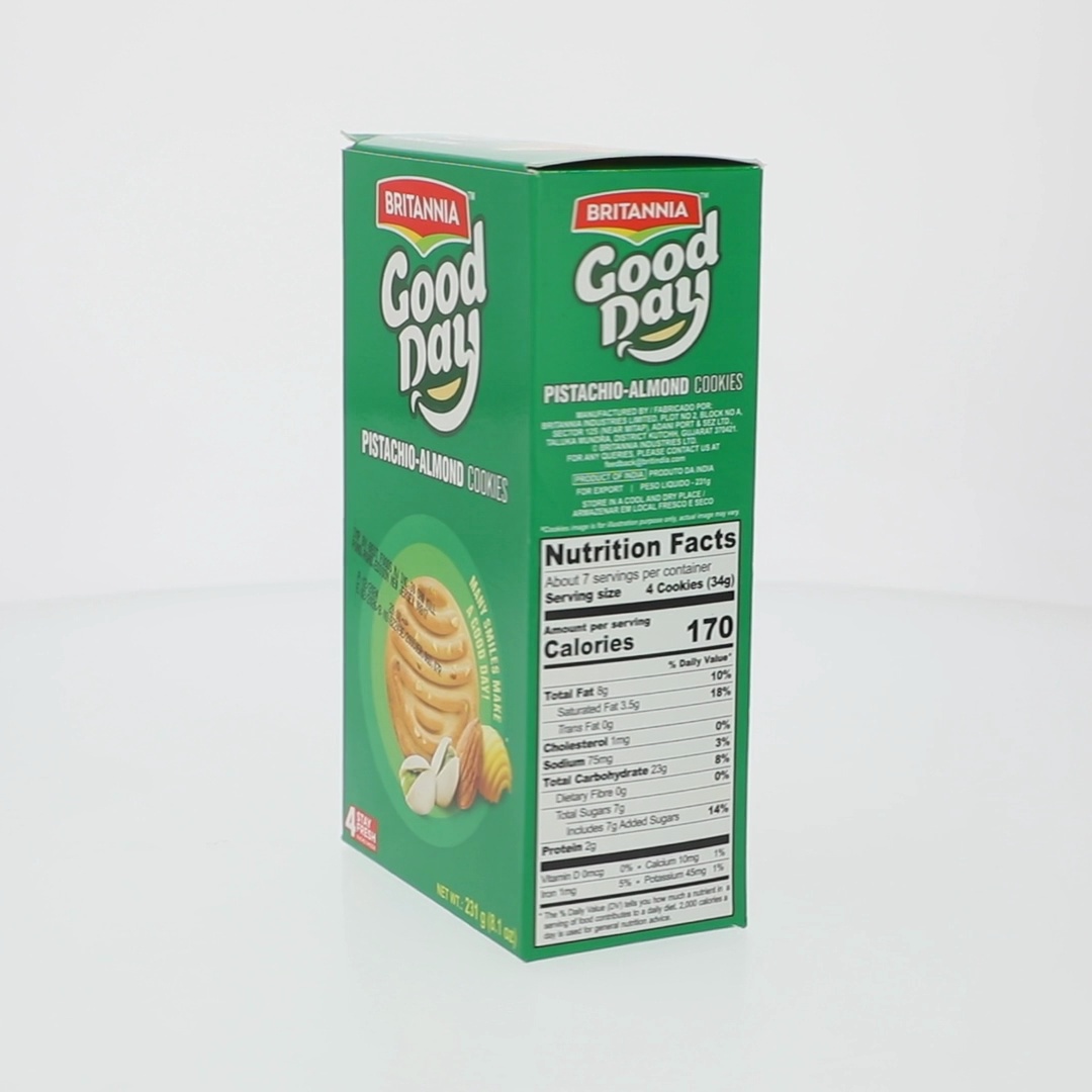 Britannia Good Day Pistachio-Almond Cookies, 8.15 oz - Walmart.com