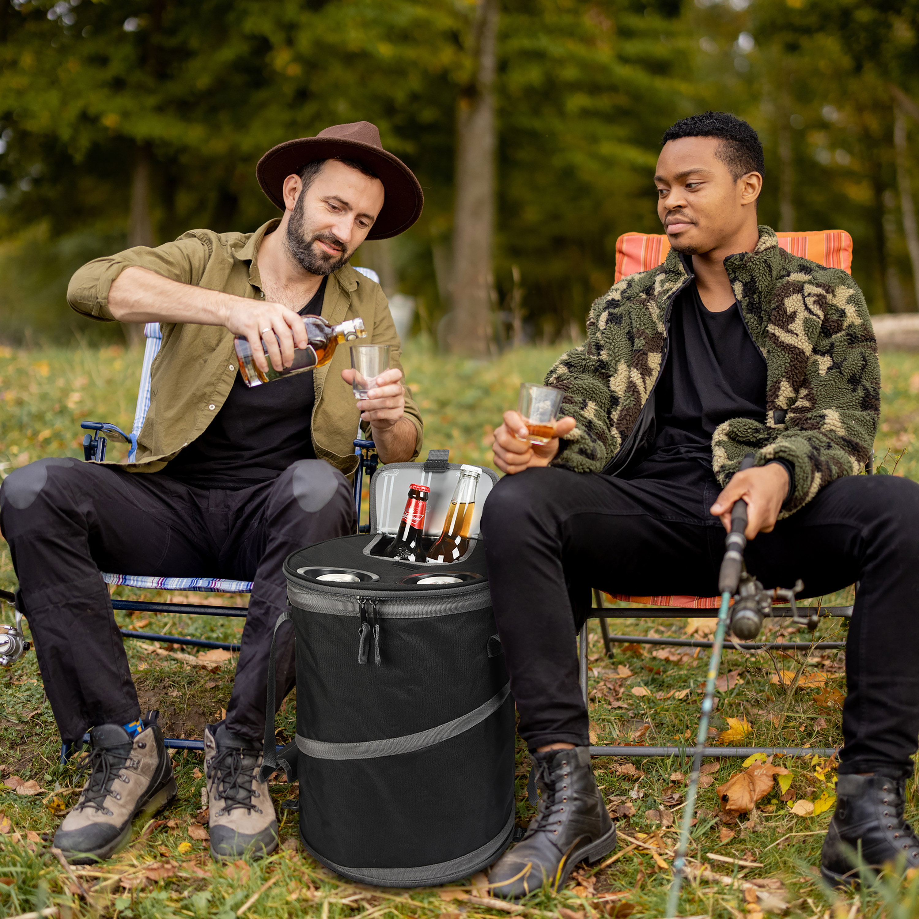 thumbnail video image 2 of Tirrinia Large Pop-Up Cooler Bag- Insulated Collapsible Cooler with Flat Drink Table, Lightweight and Portable Ice Round Cooler for Travel, Fishing, Picnics, Hiking, Camping and Beach, 2 of 8