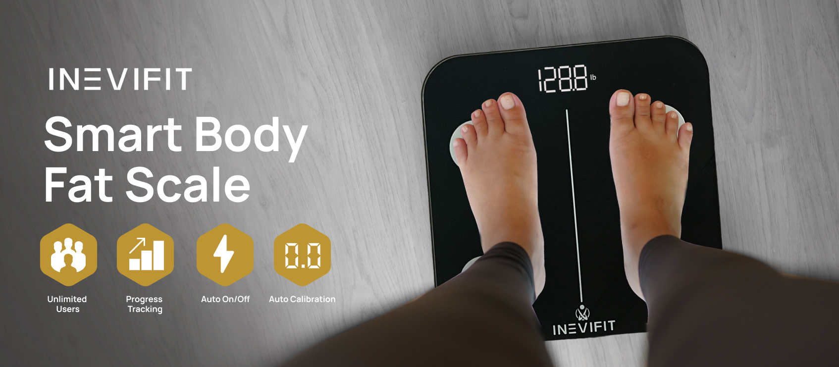 thumbnail video image 2 of INEVIFIT Smart Body Composition Scale with Bluetooth and Free Tracking INEVIFIT APP - Black, 2 of 8