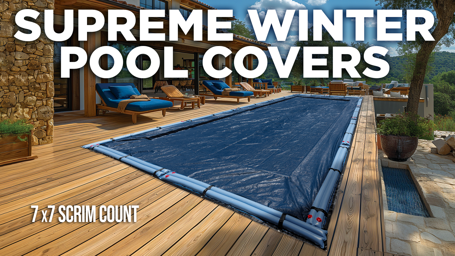 thumbnail video image 2 of 20-Ft x 40-Ft Pool Cover for Inground Pools - Rectangle Winter Inground Pool Cover, Extra Thick Material & Durable Design, Cold and UV-Resistance, Navy Blue, 2 of 8