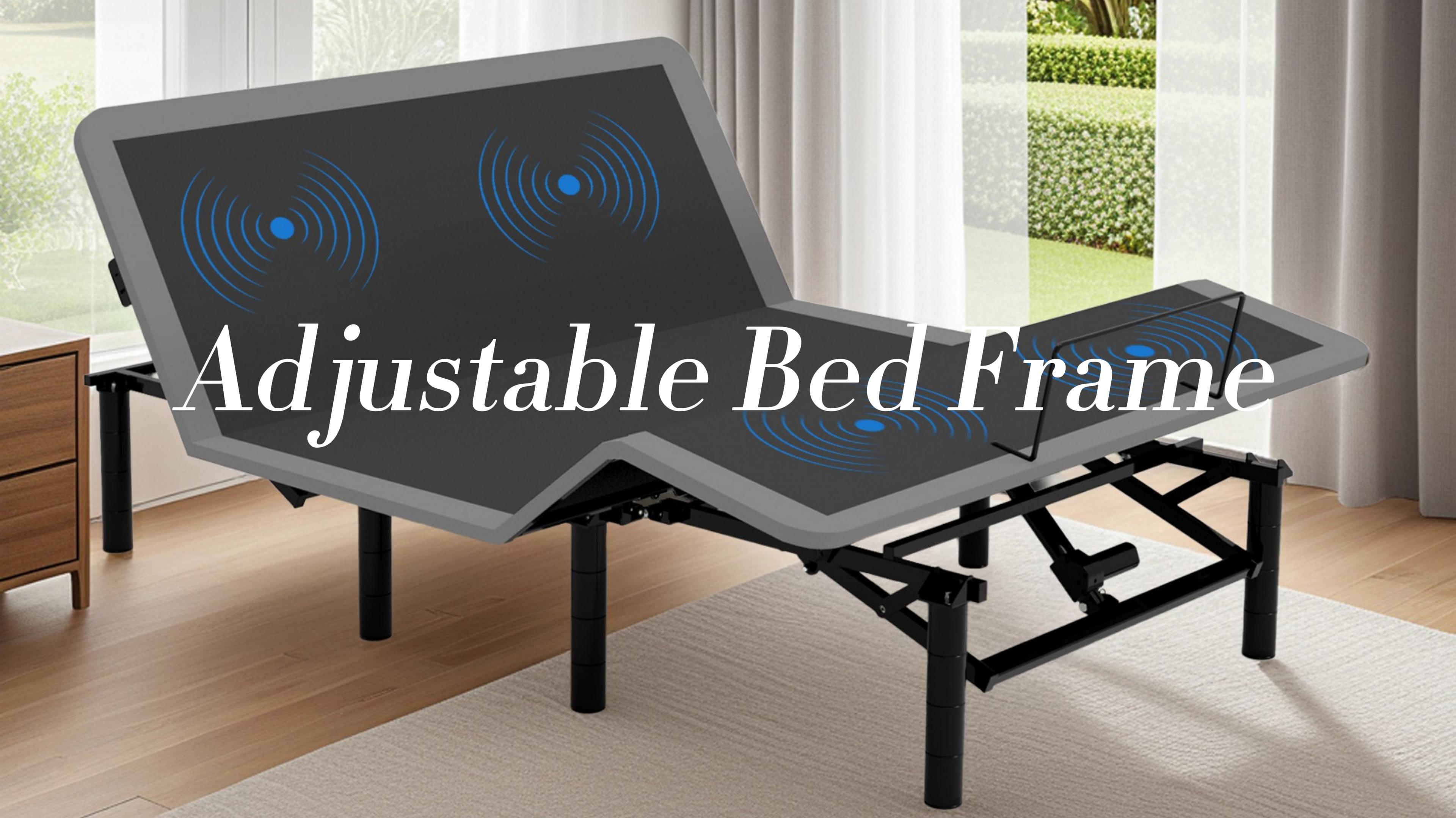 thumbnail video image 2 of CKEASEAN Queen Size Adjustable Bed Frame, Ergonomic Electric Bed Base with Wireless Remote and 2 USB Ports, LED Night Light, Head & Foot Incline, 4 Height-Adjustable Legs, Easy assembly, 2 of 10