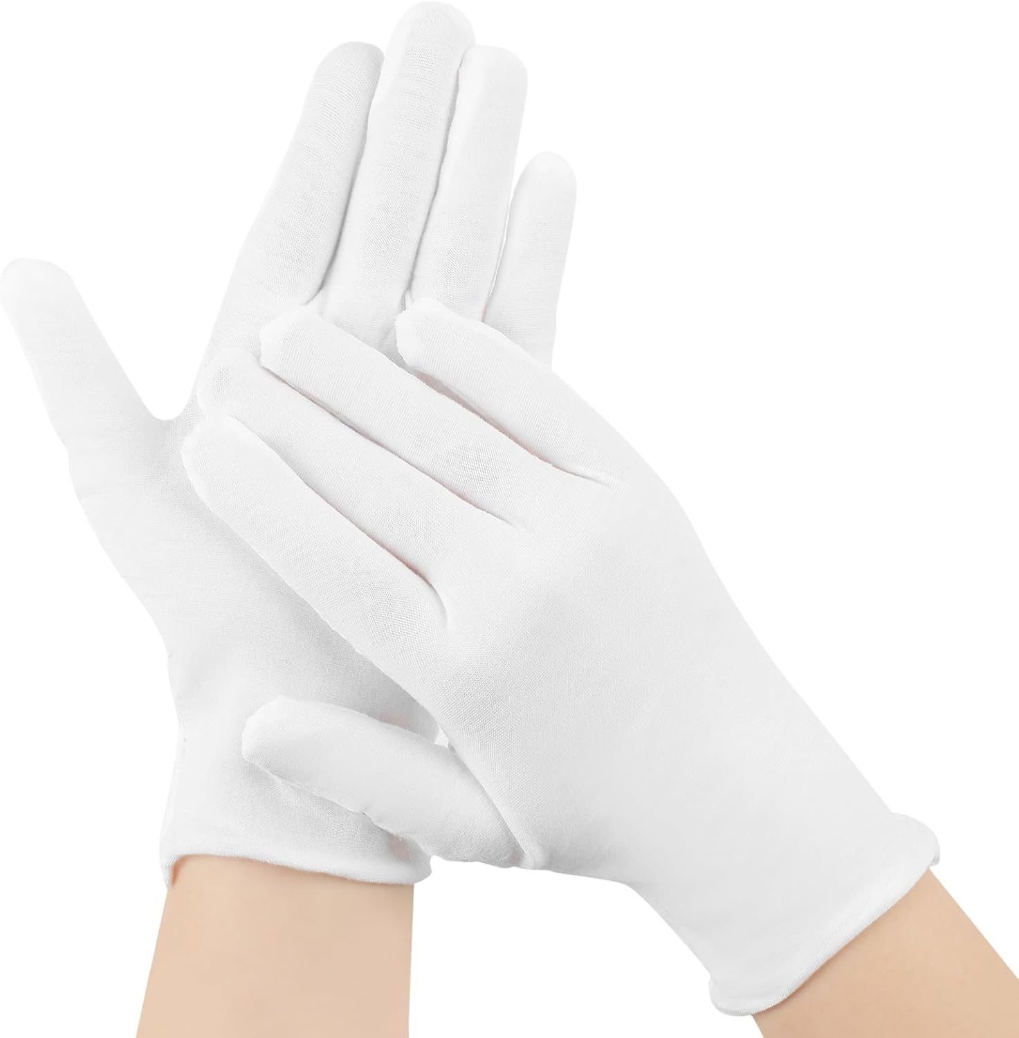 thumbnail video image 2 of KEMEINILI Cotton Gloves 48 Pcs White Moisturizing Gloves，Unisex Gloves for Dry Hands Moisturizing Eczema Overnight Coin Jewelry Silver Inspection Halloween, 2 of 8