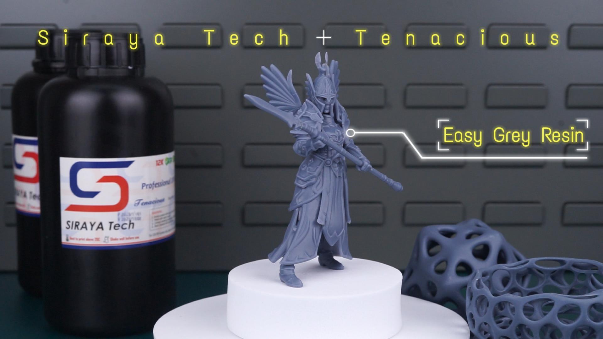 thumbnail video image 2 of Siraya Tech Tenacious Flexible 3D Printer Resin, High Impact Resistant, No Mixing, for MSLA/DLP/SLA Easy Grey 1kg, 2 of 7