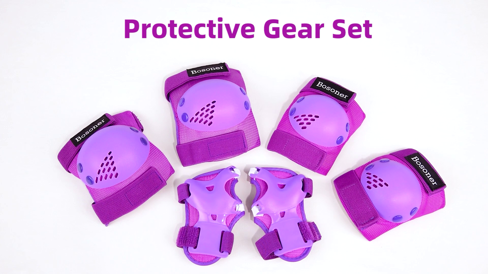 thumbnail video image 2 of BOSONER Kids/Youth Knee Pad Elbow Pads for Roller Skates Cycling BMX Bike Skateboard Inline Rollerblading, Skating Skatings Scooter Riding Sports, 2 of 7