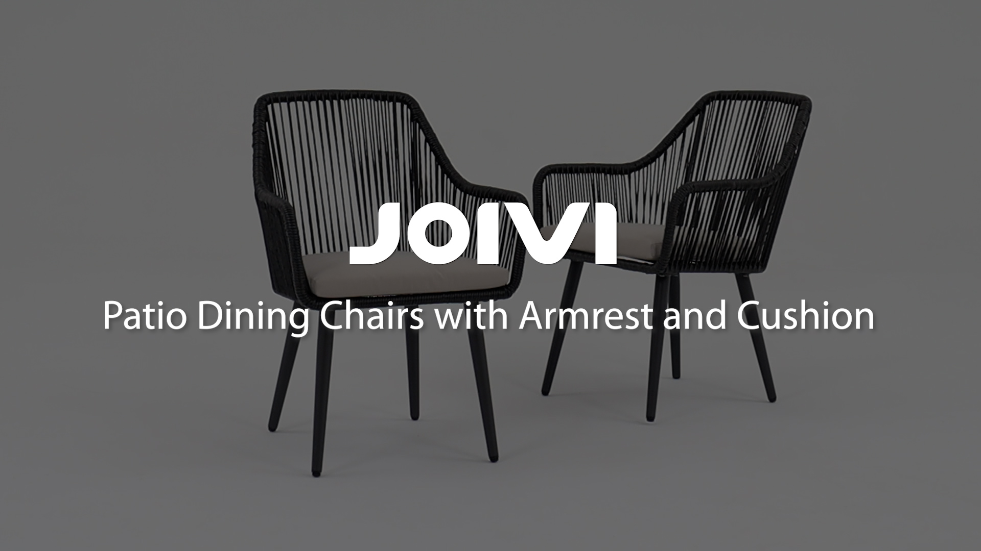 thumbnail video image 2 of JOIVI Patio Wicker Dining Chairs, 2 Pieces Outdoor Dining Seating, All Weather Rattan Armchairs with Cushions, Indoor/Outdoor for Outside Lawn, Garden, Backyard, Black, 2 of 9