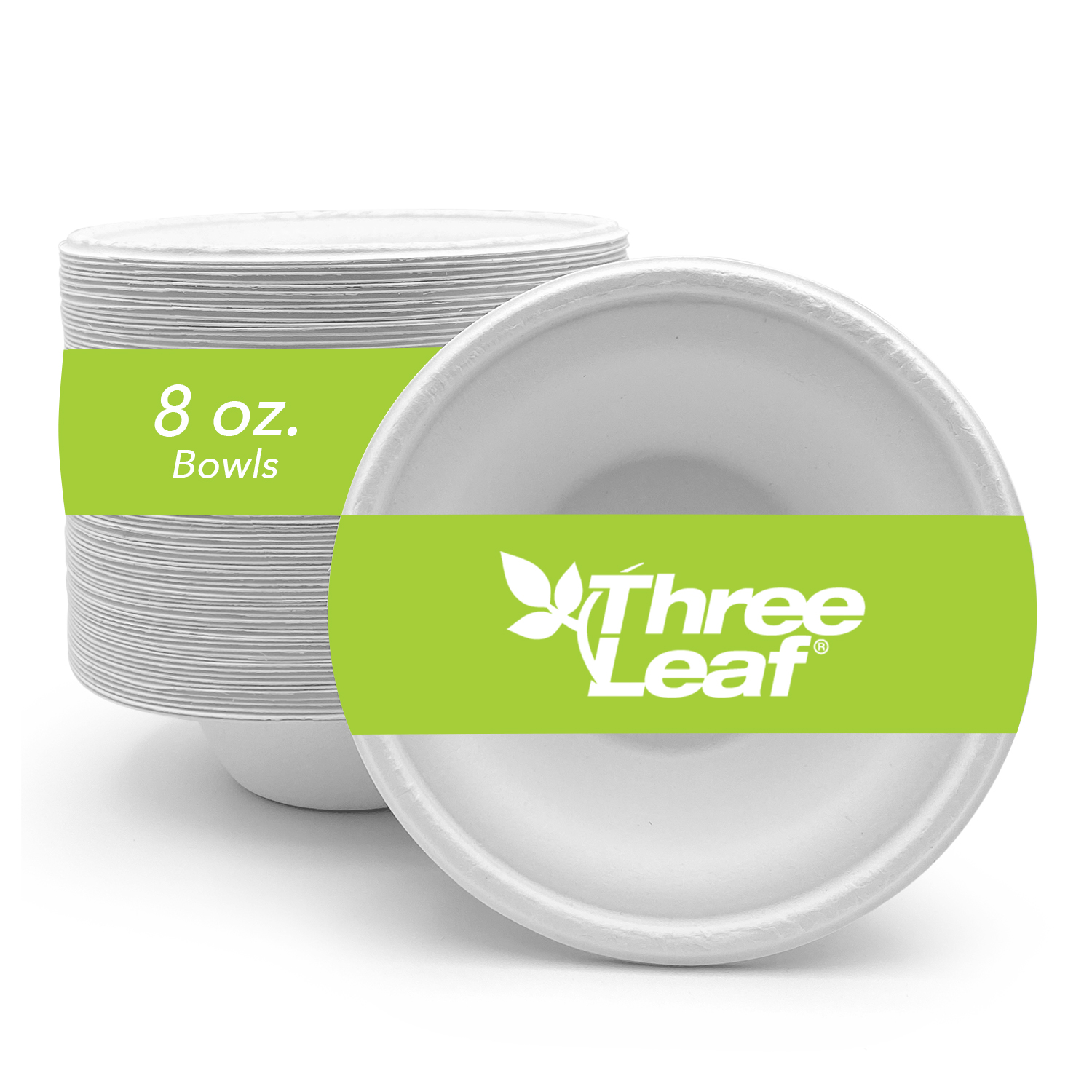 thumbnail video image 2 of Three Leaf 8oz Bagasse Bowl, 150 Ct, Heavy-Duty White Eco-Friendly Compostable Sugarcane Bowls for BBQ, Parties, Catering, and Events, 2 of 7