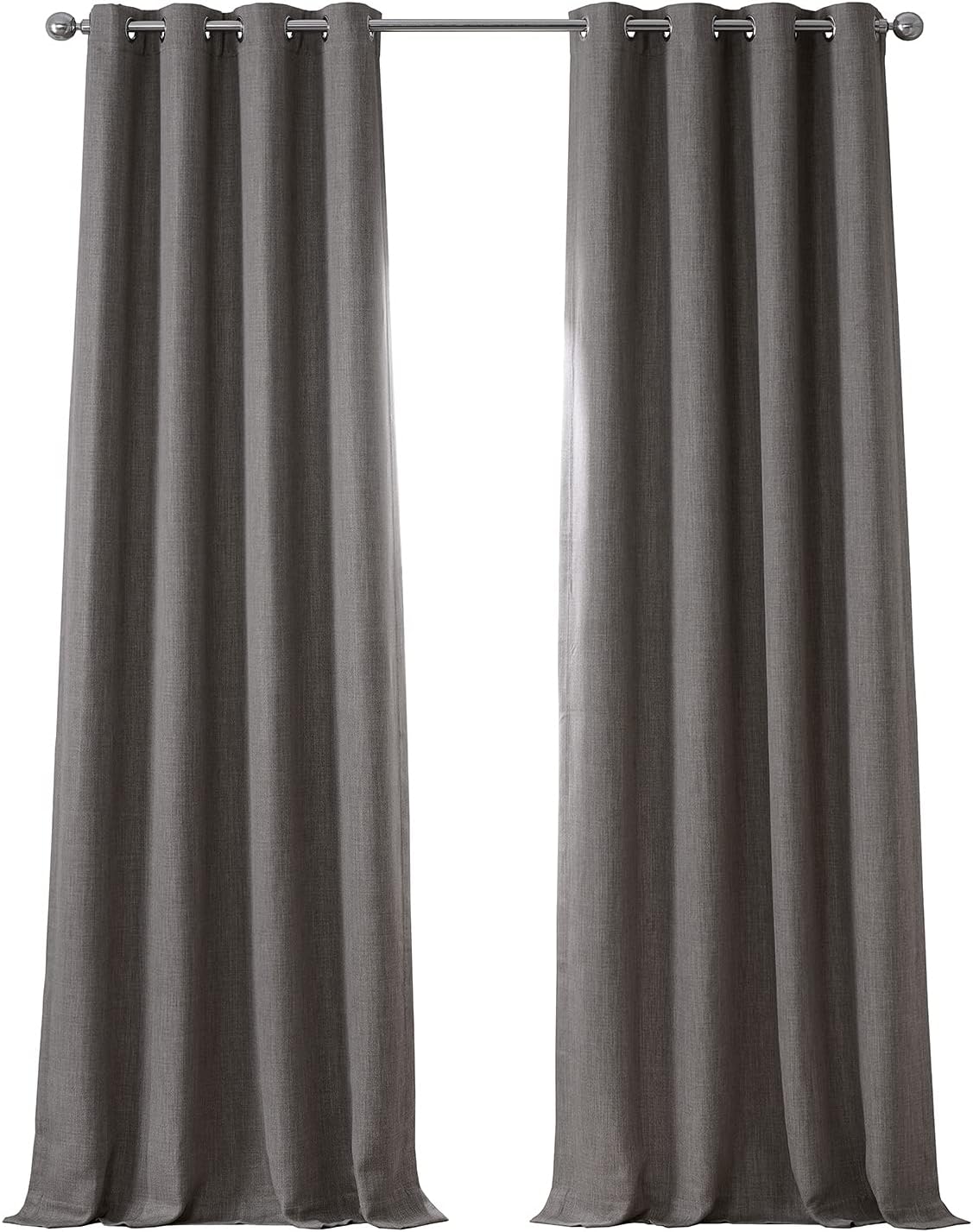 thumbnail video image 2 of Mink Faux Linen Grommet Room Darkening Curtain (1 Panel), Mink, 50W X 120L, 2 of 10