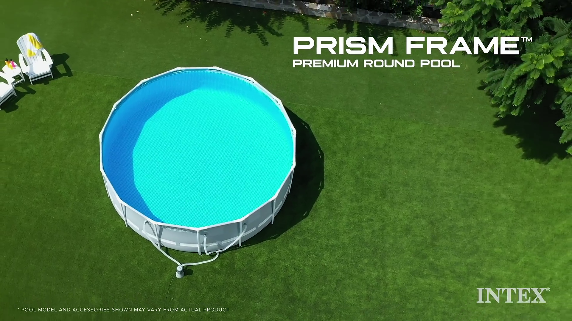 thumbnail video image 2 of Intex Prism Frame Above Ground 18' x 48" Pool Set w/ 6 Replacement Filters, 2 of 10
