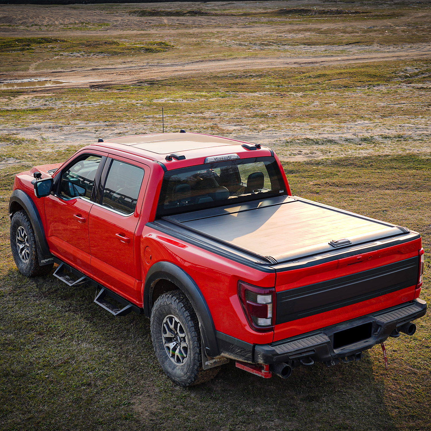 thumbnail video image 2 of Retractable Hard Tonneau Cover Fits 2014-2025 Toyota Tundra 5'6" (66.7”) Truck Bed Matte Black Aluminum Low Profile Waterproof Off Road (Retractable, Matte Black, Manual Retract), 2 of 11