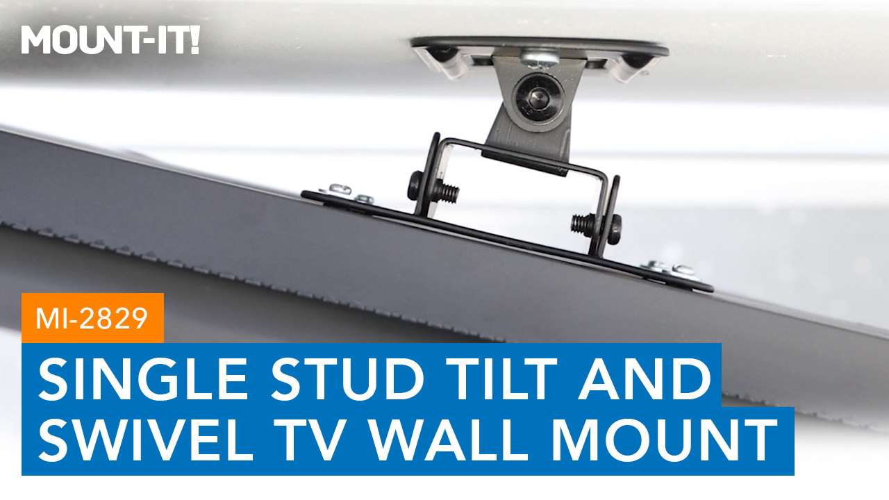 thumbnail video image 2 of Mount-It! Single Stud Tilt and Swivel TV Wall Mount Fits Up To  24" TVs, Capacity 44 lbs., 2 of 9