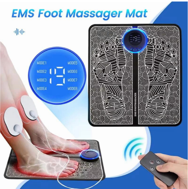 thumbnail video image 2 of Electric Ems Foot Massager Pad Feet Leg Acupoints Massage Pain Relief Mat Shock Muscle Stimulation Improve Blood Circulation Health Care Birthday gifts for Women,Men,Mom, Dad, 2 of 17