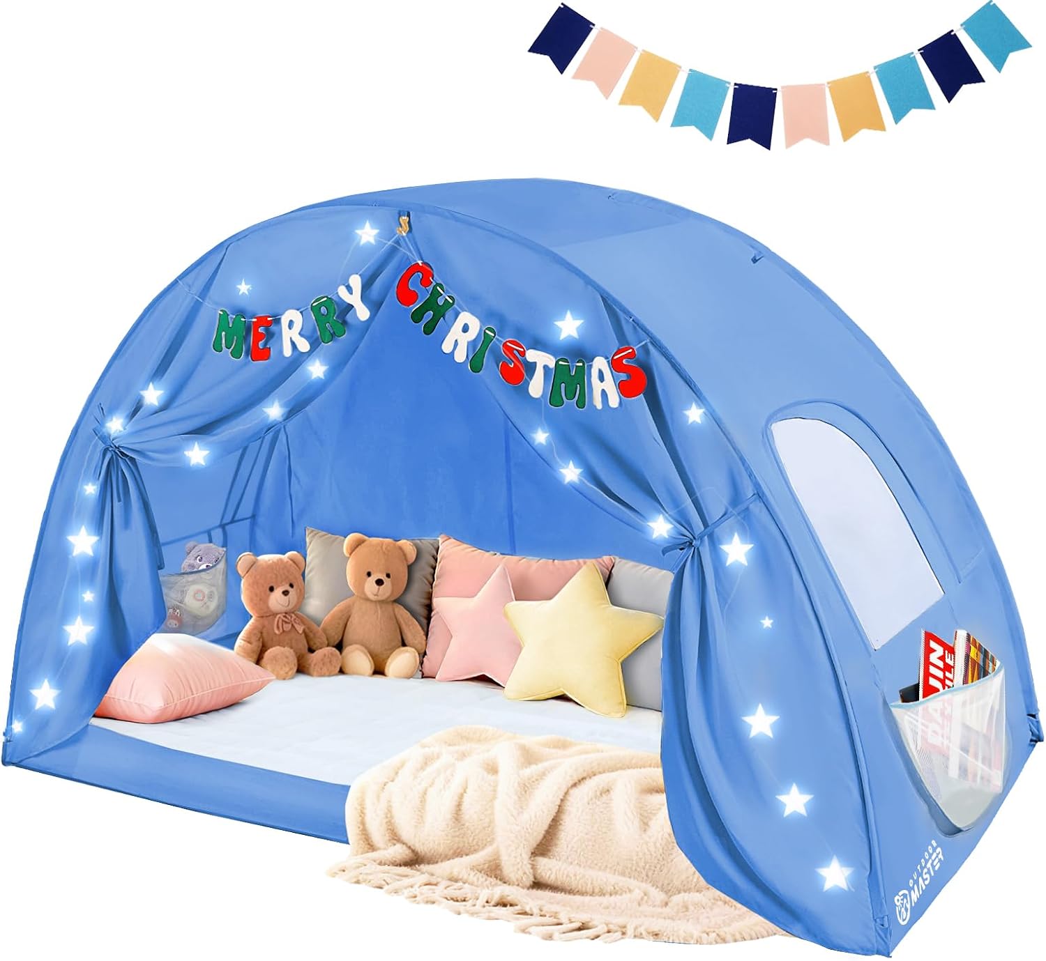 thumbnail video image 2 of OutdoorMaster Twin Bed Tent for Kids, Indoor Floor Twin Tent Bed Canopy, Kids Play Tent, 2 of 9