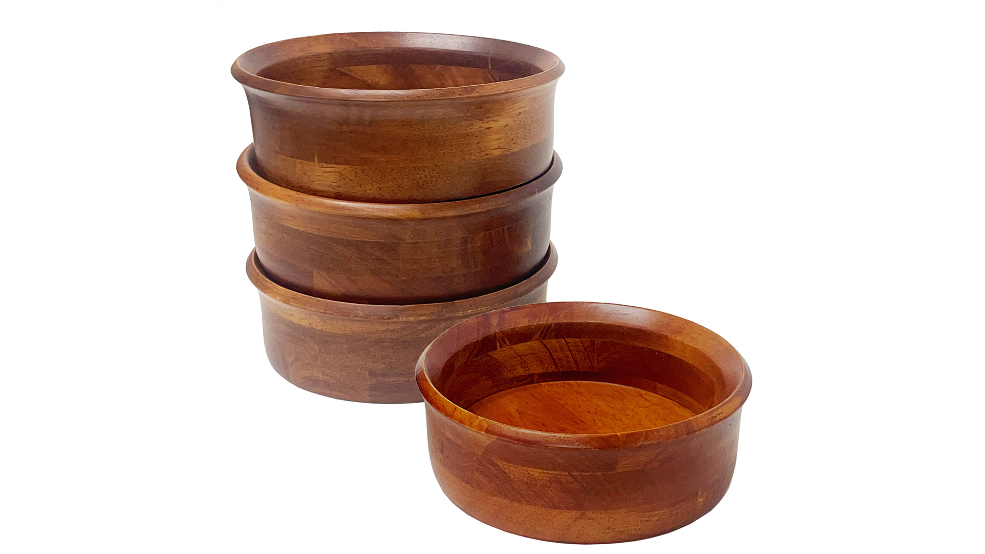 thumbnail video image 2 of Woodard & Charles Individual Wood Salad Serving Bowl - Set of 4, 2 of 6
