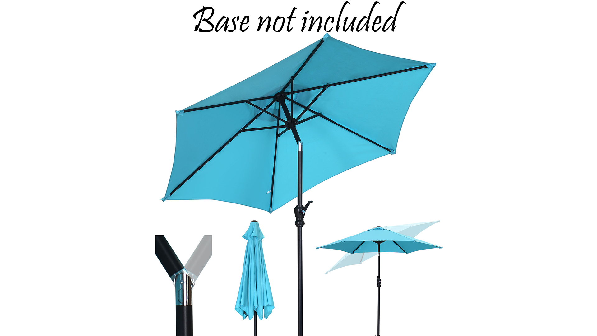 thumbnail video image 2 of Autlaycil 7.5 FT Patio Umbrella, Push Button Tilt Market Umbrella, Crank and Sturdy Ribs for Garden, Deck, Backyard, Pool, Blue, 2 of 8