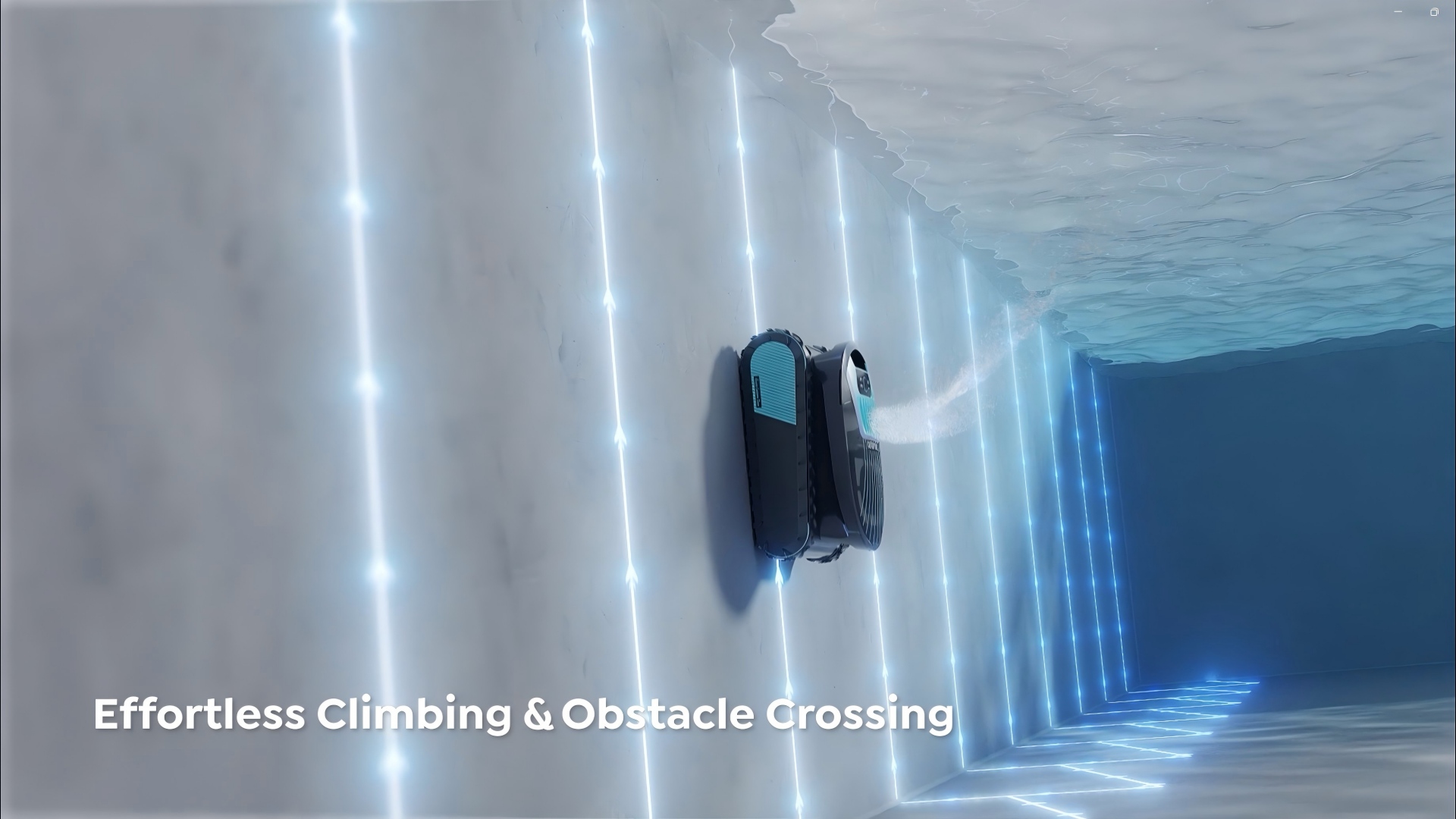 thumbnail video image 2 of Talosbo Pleco Pro Cordless Robotic Pool Vacuum Cleaner with Wall Waterline, App Control, 210 Min Runtime, For Inground Pools, 2 of 10