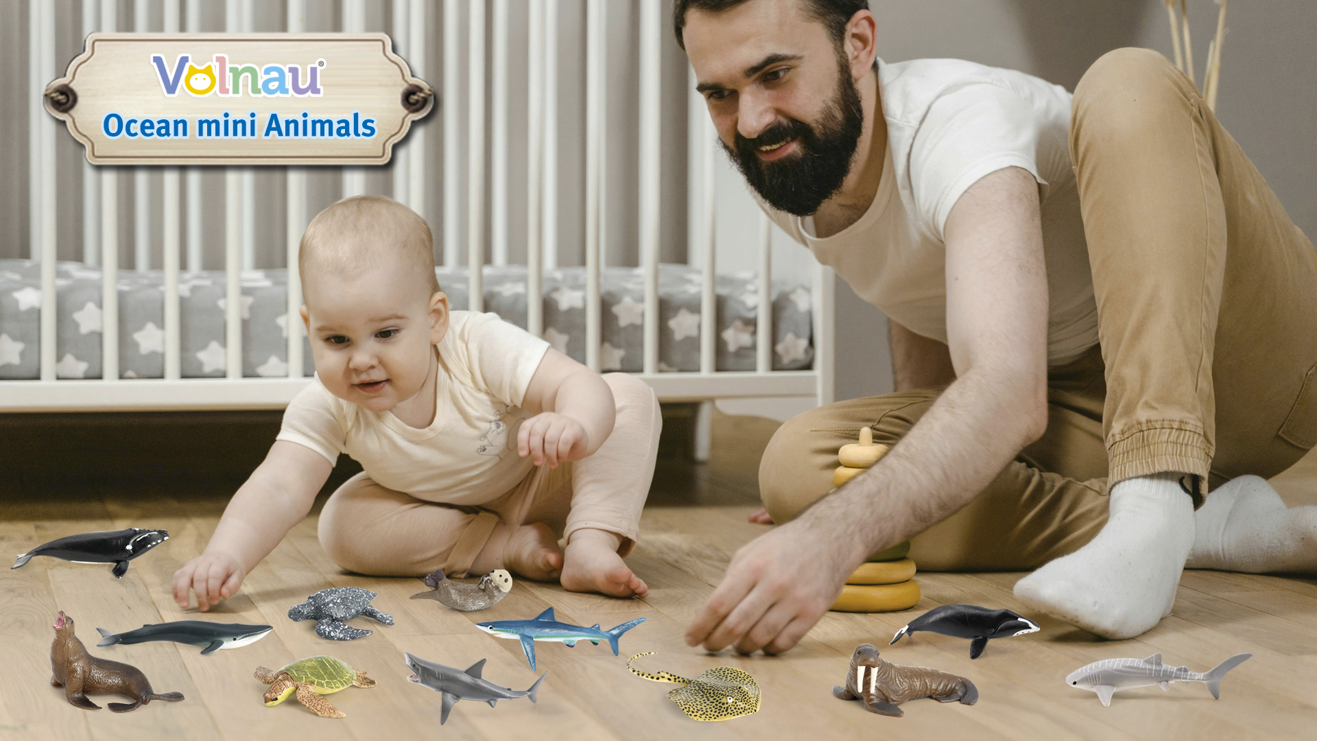 thumbnail video image 2 of Volnau Mini Sea Creature Toys Figures 12PCS Marine Fish Animal Figurines Birthday Plastic Bath Set, 2 of 10