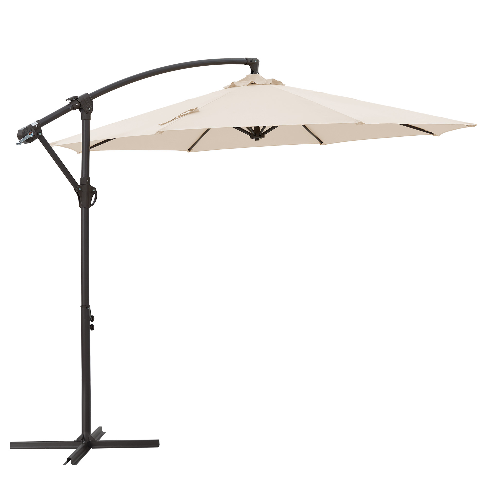 thumbnail video image 2 of NAPWANT 10ft Patio Cantilever Umbrella, Hanging Offset Outdoor Umbrella with Crank & Cross Base, Navy-Blue (No Base), 2 of 10