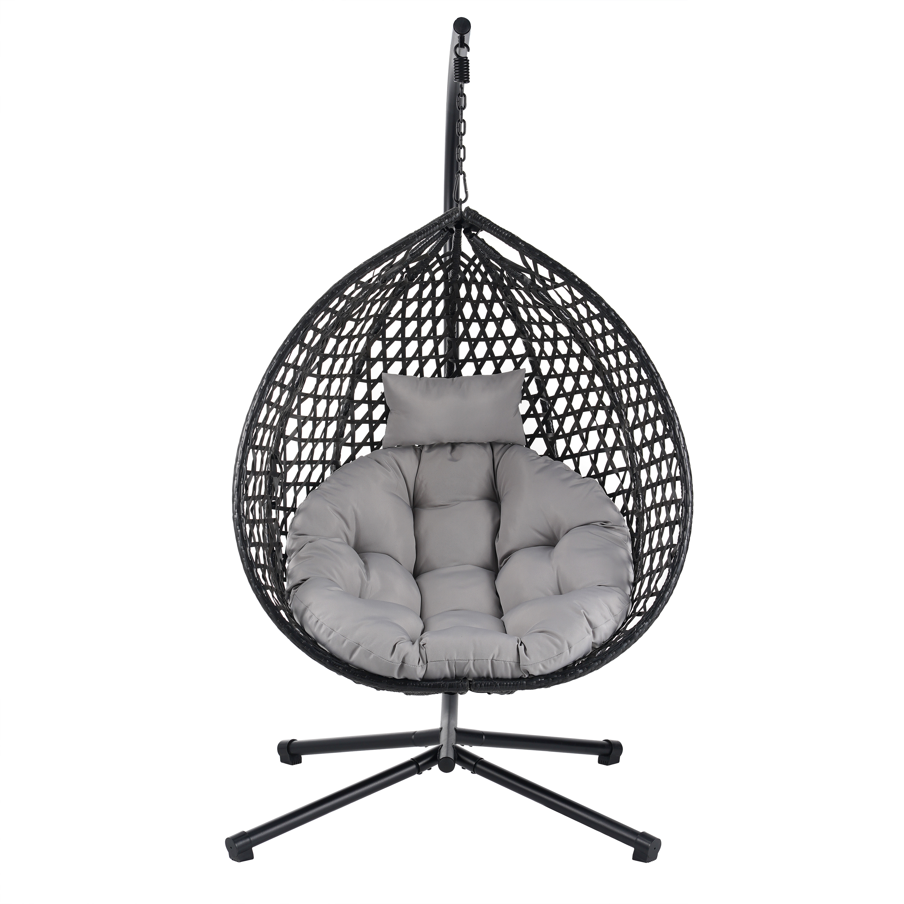 thumbnail video image 2 of Adjustable Height Hammock Chairs with Stand, Black, 2 of 9