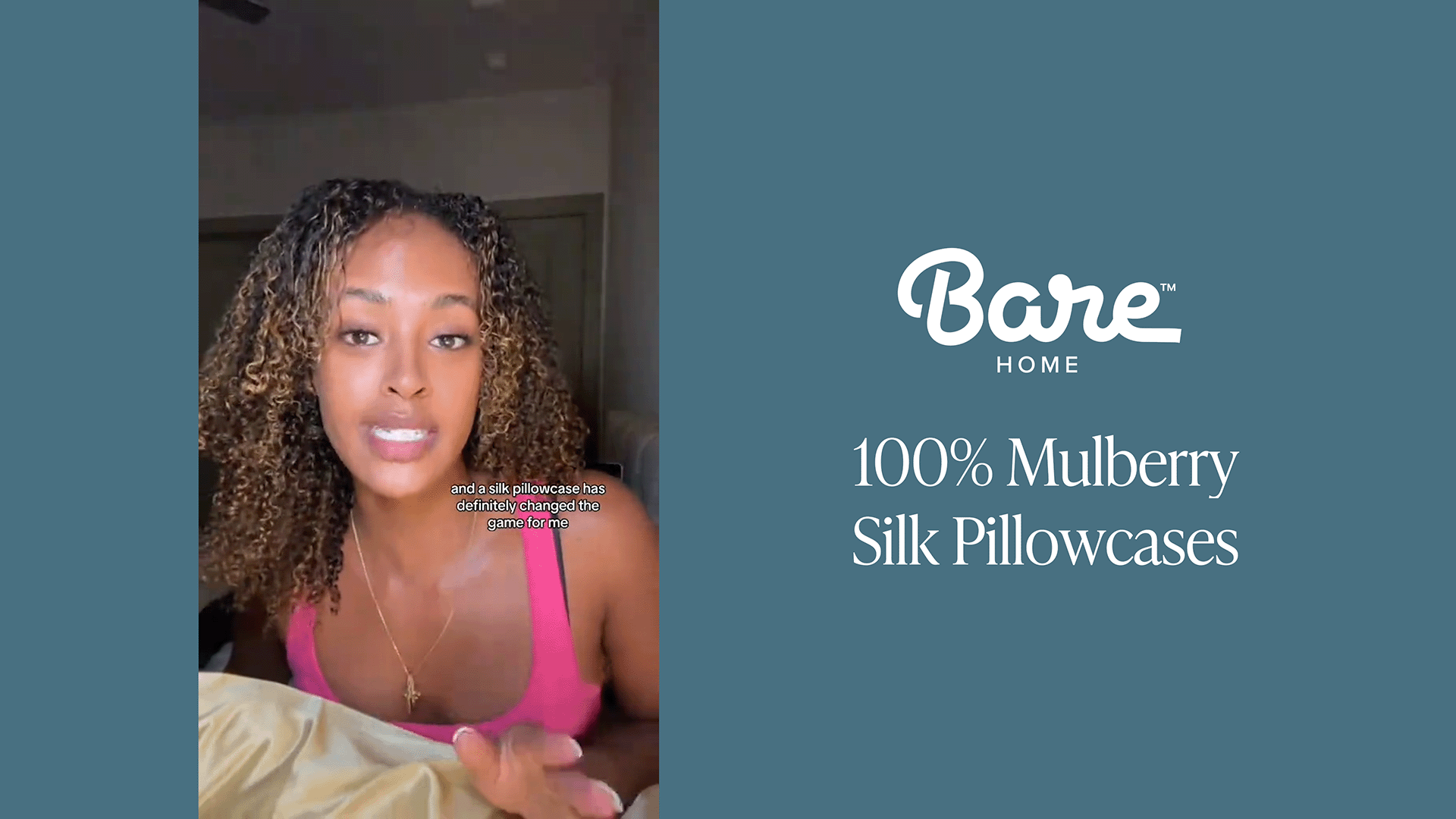 thumbnail video image 2 of Bare Home 100% Mulberry Silk Zipper Pillowcase - Perfect for Hair and Skin - Premium 6A Grade, 19 Momme Silk - Standard, Cocoa, 2 of 9