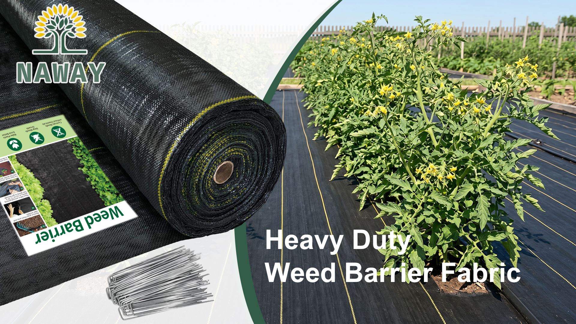 NAWAY 2.5OZ Weed Barrier Fabric 3FT X 50FT High Permeability Landscape ...