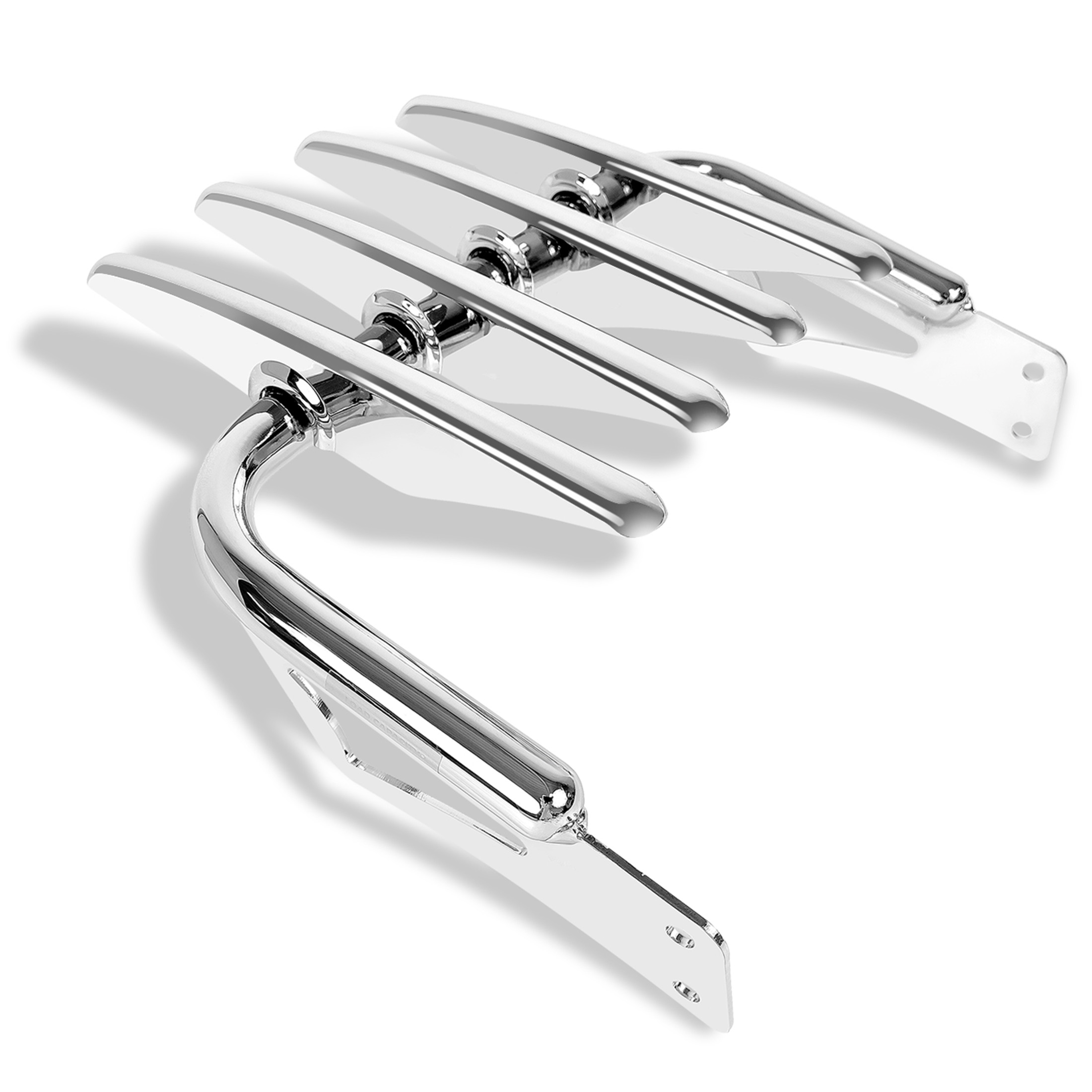 thumbnail video image 2 of Fjpacemt Custom Chrome Luggage Rack Support Shelf for Motorcycle Backrest Sissy Bar Only Our Store, 2 of 7
