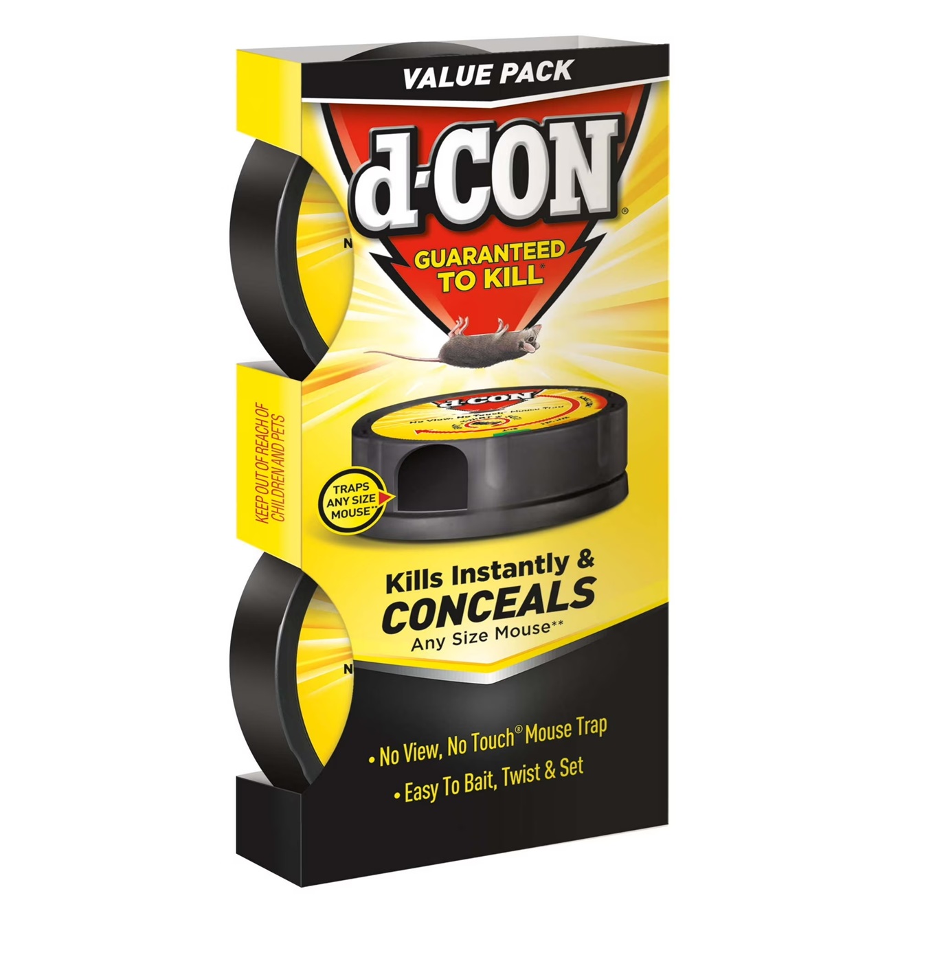 thumbnail video image 2 of (2 pack) d-CON No View, No Touch Covered Mouse Trap, 2 Count, 2 of 12