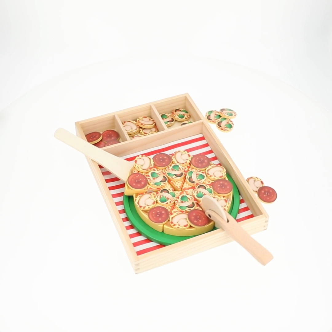 Free Shipping! Melissa & Doug Wooden Pizza Party Play Set with 36