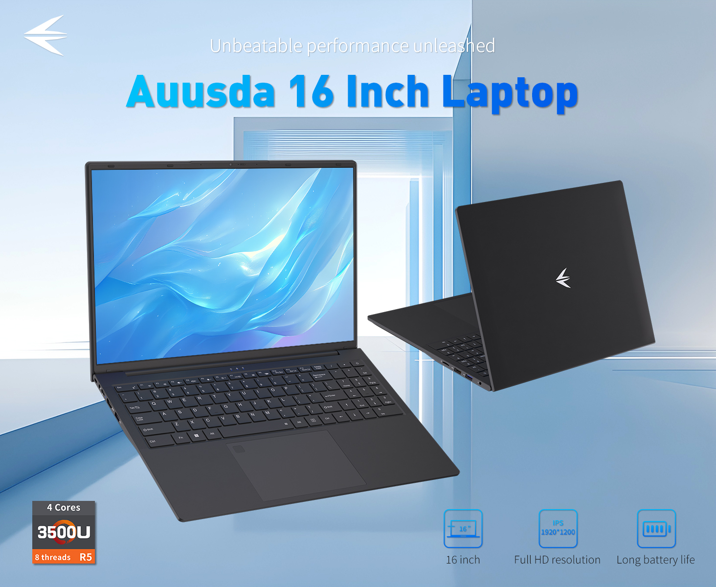 thumbnail video image 2 of Auusda 16" Business Laptop, Windows 11 Pro Computer,AMD Ryzen 3500U , 32GB RAM 1TB SSD, Backlit Keyboard, Fingerprint Unlock, 2 of 10