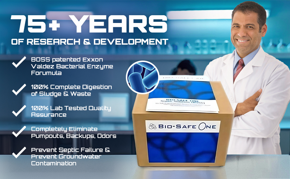 thumbnail video image 2 of Bio-Safe One Septic Tank Treatment, Drain Clog Remover, Bacterial Enzyme Drain Cleaner, 42 Monthly Septic Treatment, 2 of 10