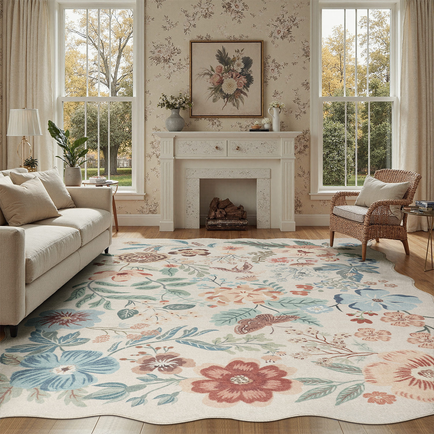thumbnail video image 2 of 6x9 Rug, Non-Slip, Stain-Resistant Low-Pile Machine Washable Rug for Living Room, office, Bedroom, Soft Low Pile Large Carpet -Beige, 2 of 10
