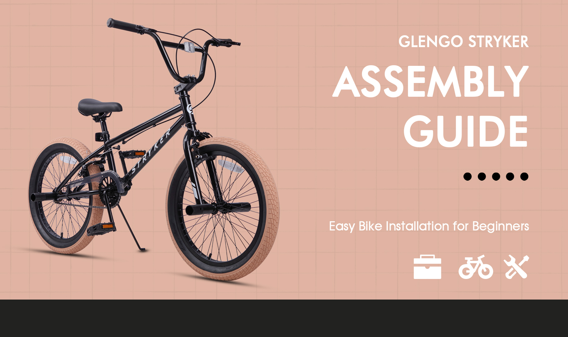 Glengo 20 Inch Freestyle BMX Bike for Beginner Level Rider with 4 Pegs ...
