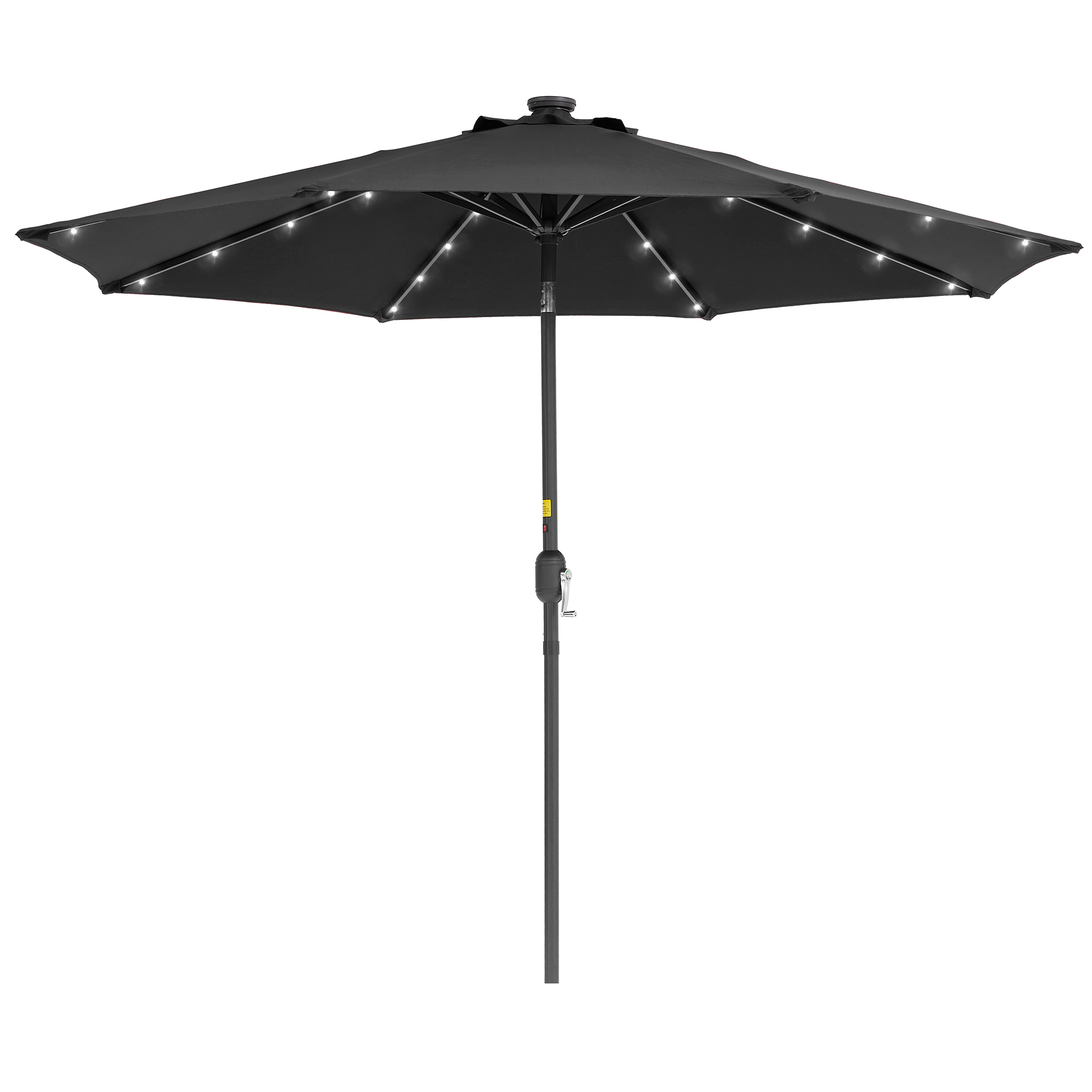 thumbnail video image 2 of ACEGOSES 9ft LED Outdoor Patio Deck Solar Light Umbrellas w/ Tilt,Crank and 8 Ribs,Black, 2 of 9