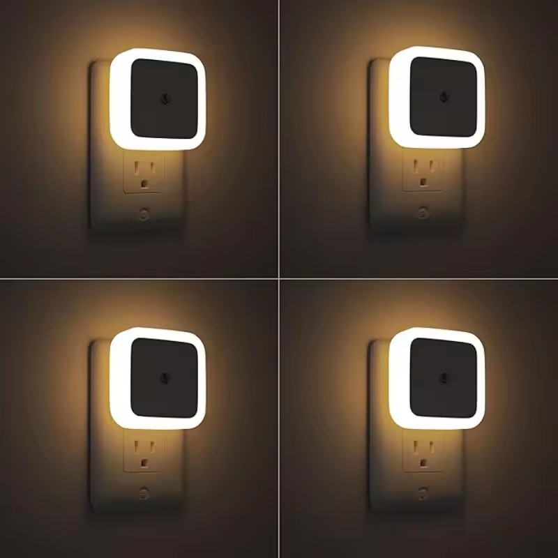 thumbnail video image 2 of Sujeet Blue Plug-in Dusk to Dawn LED Night Lights for Kids Bedroom, Bathroom, Hallway (4-Pack), 2 of 16