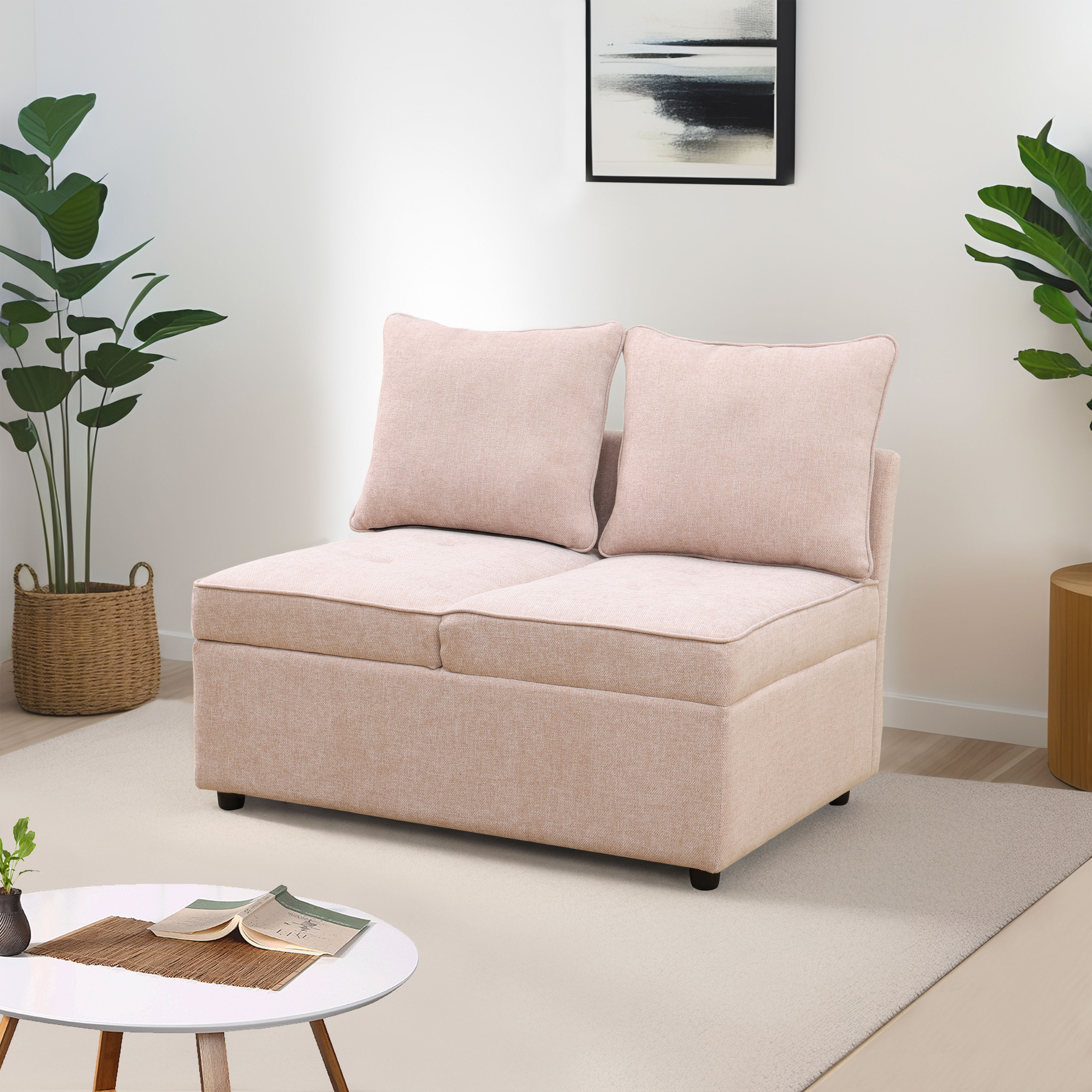 thumbnail video image 2 of Pink Sackcloth Living Room Adjustable Wedge, 2 of 6
