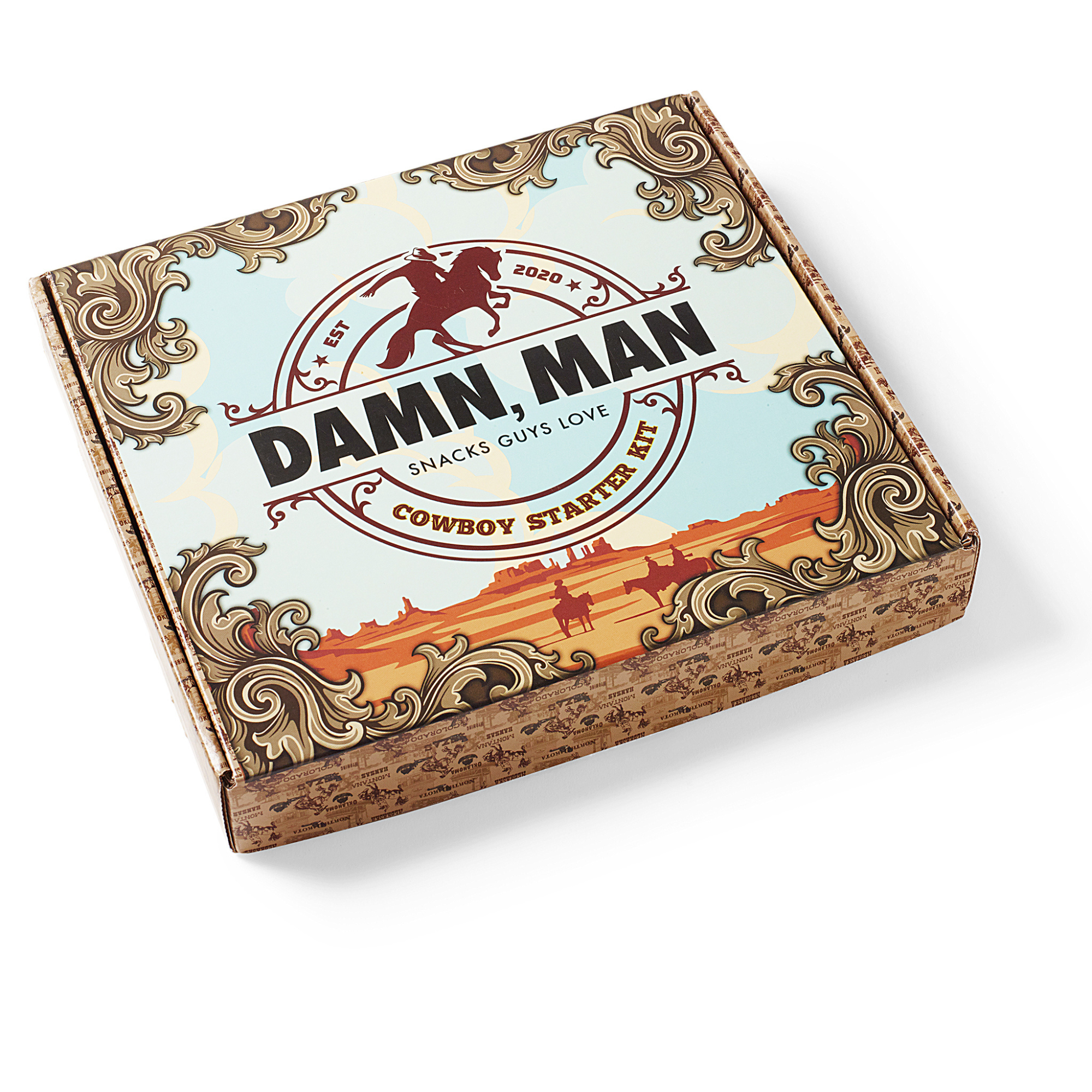 thumbnail video image 2 of Damn Man Cowboy Starter Kit BBQ Nut Mix & Beef Sticks 10 Piece High Protein 19 oz, 2 of 9