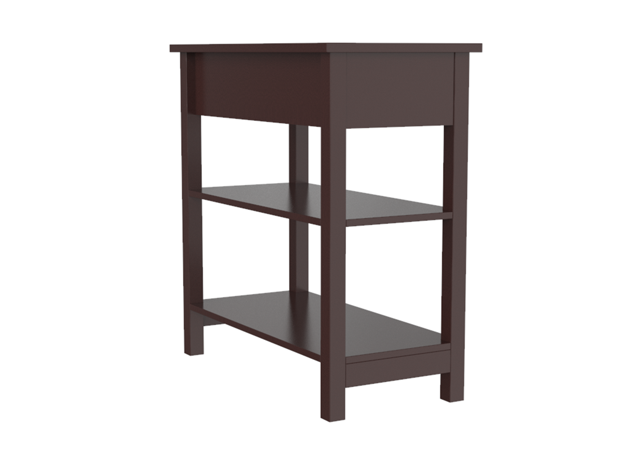 HomGarden 2 Pack 55'' Tall Narrow Side Table Small End Table W/Storage  Holder, Rustic Brown