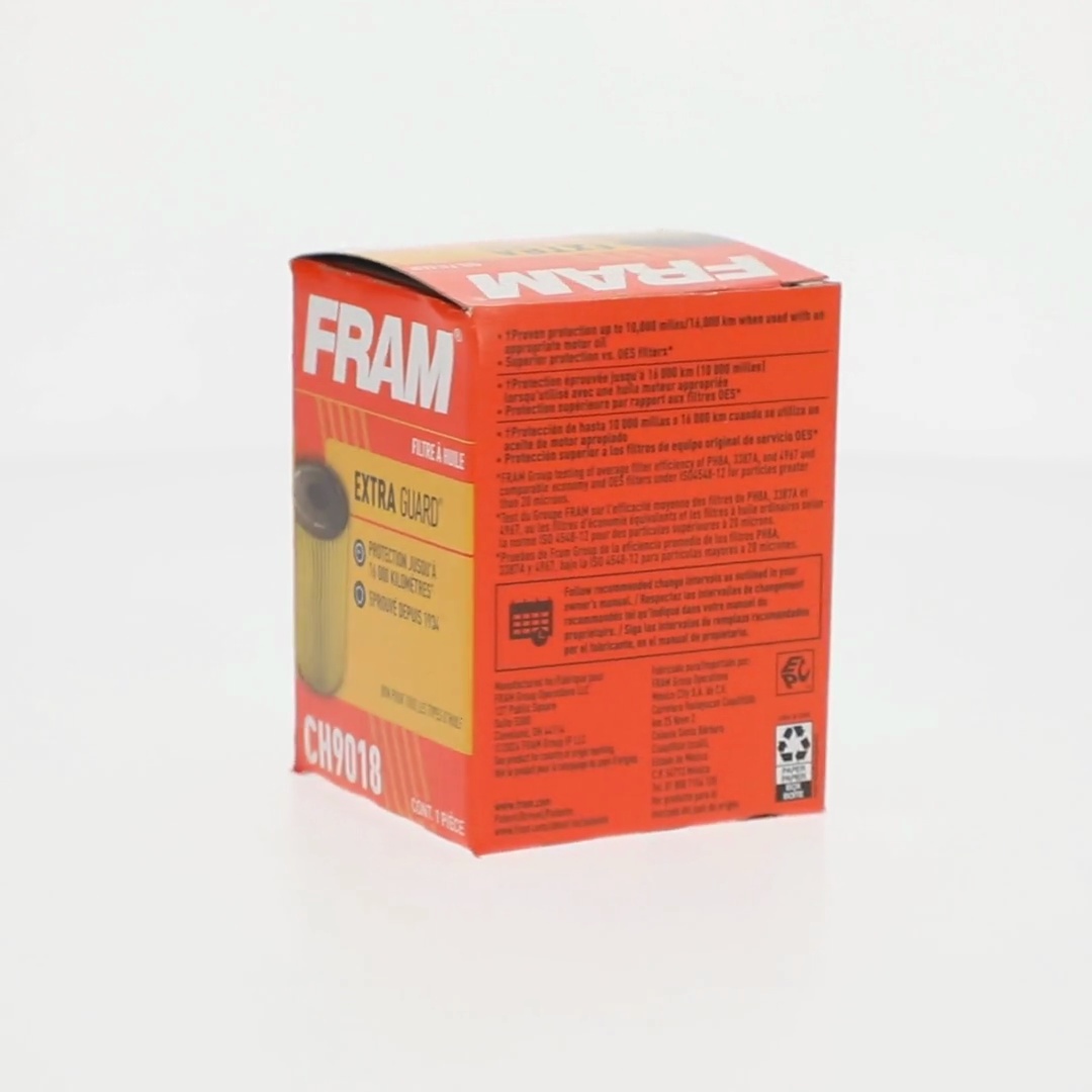 FRAM Extra Guard Oil Filter, CH9018, 10K Miles, Engine Protection