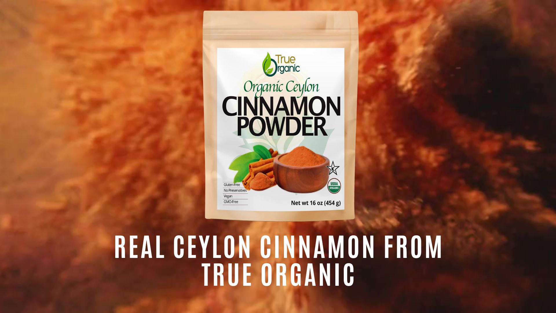 True Organic Ground Ceylon Cinnamon, 16 oz, USDA Organic & Kosher ...