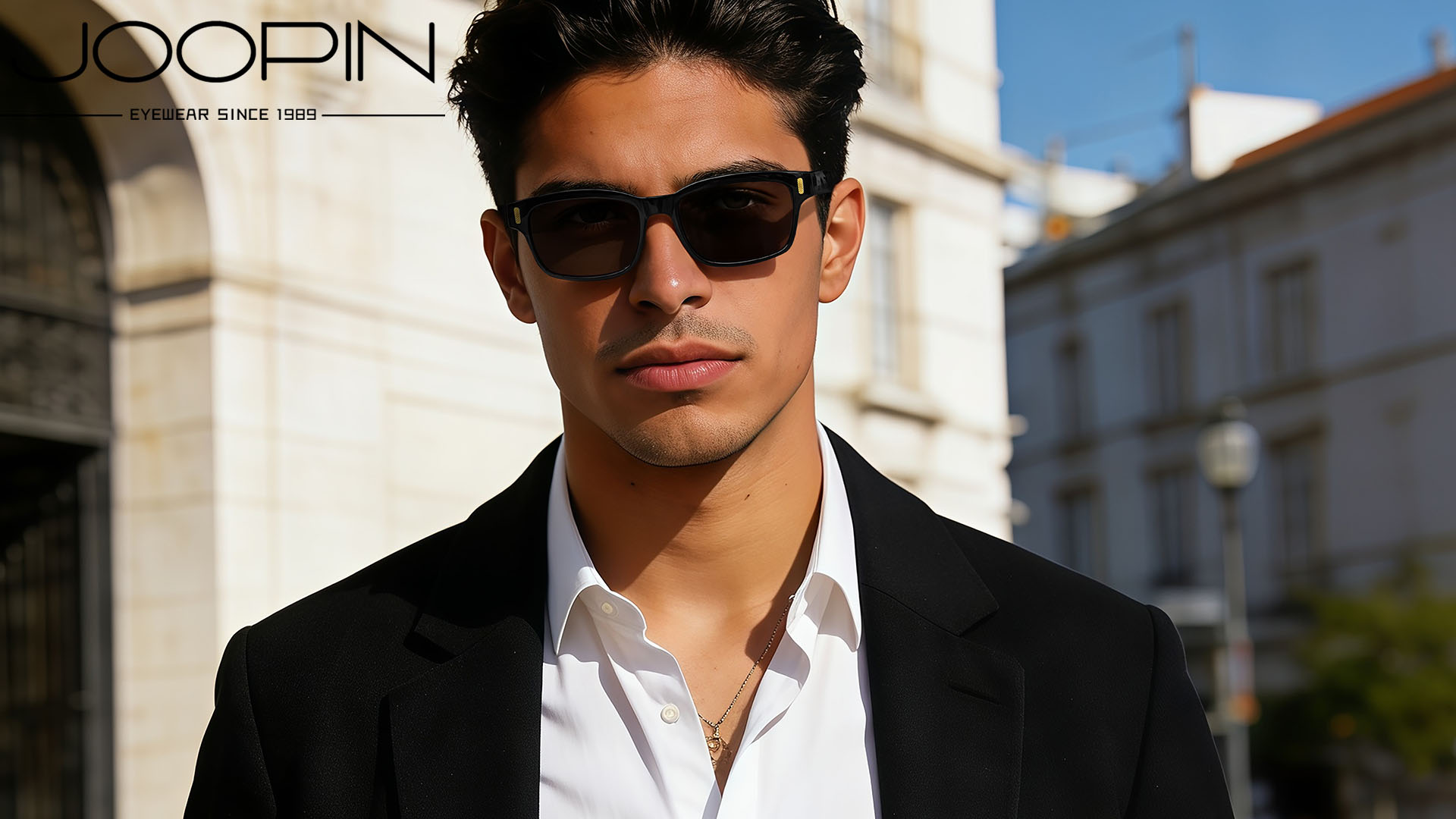 thumbnail video image 2 of Joopin Rectangular Sunglasses Polarized UV Protection Retro Trendy Designer Sun Glasses Men Women (Black), 2 of 8