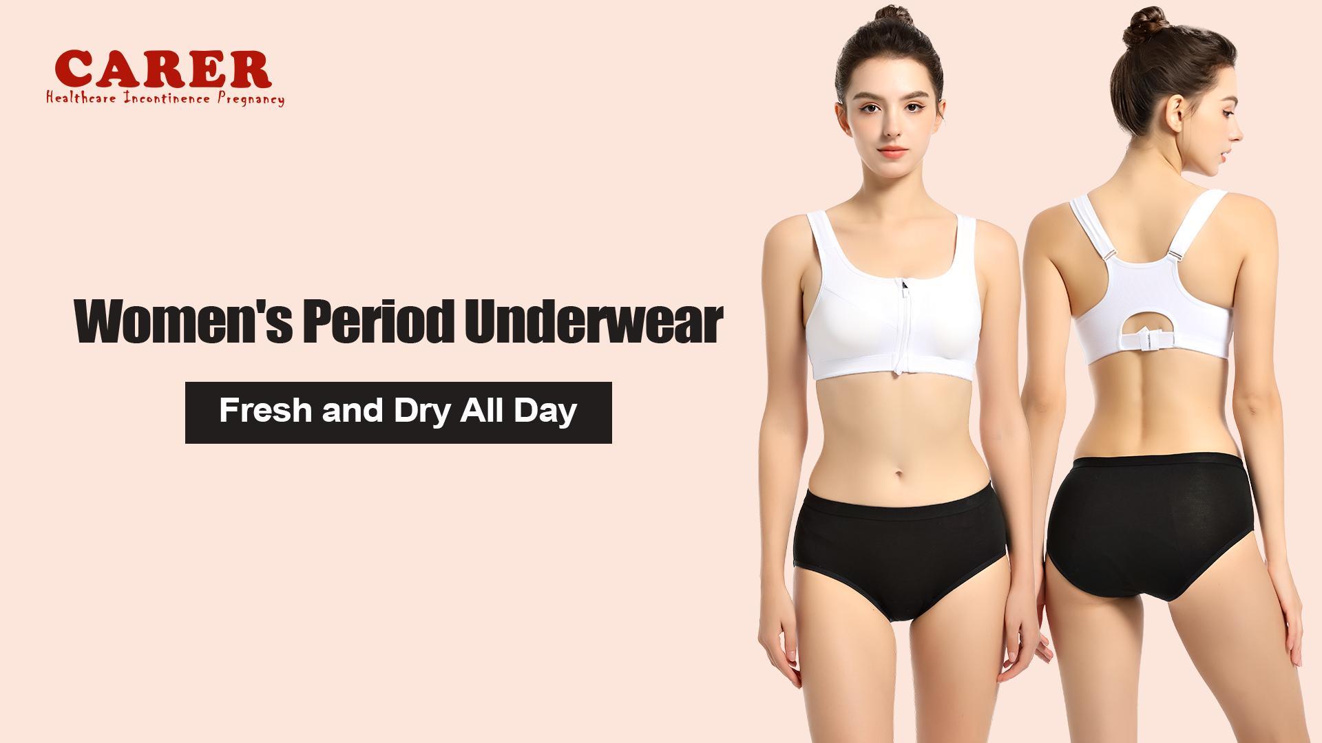 thumbnail video image 2 of CARER Womens Period Underwear, Leakproof Postpartum Menstrual Panties for Heavy Flow 3 Pack, 2 of 7