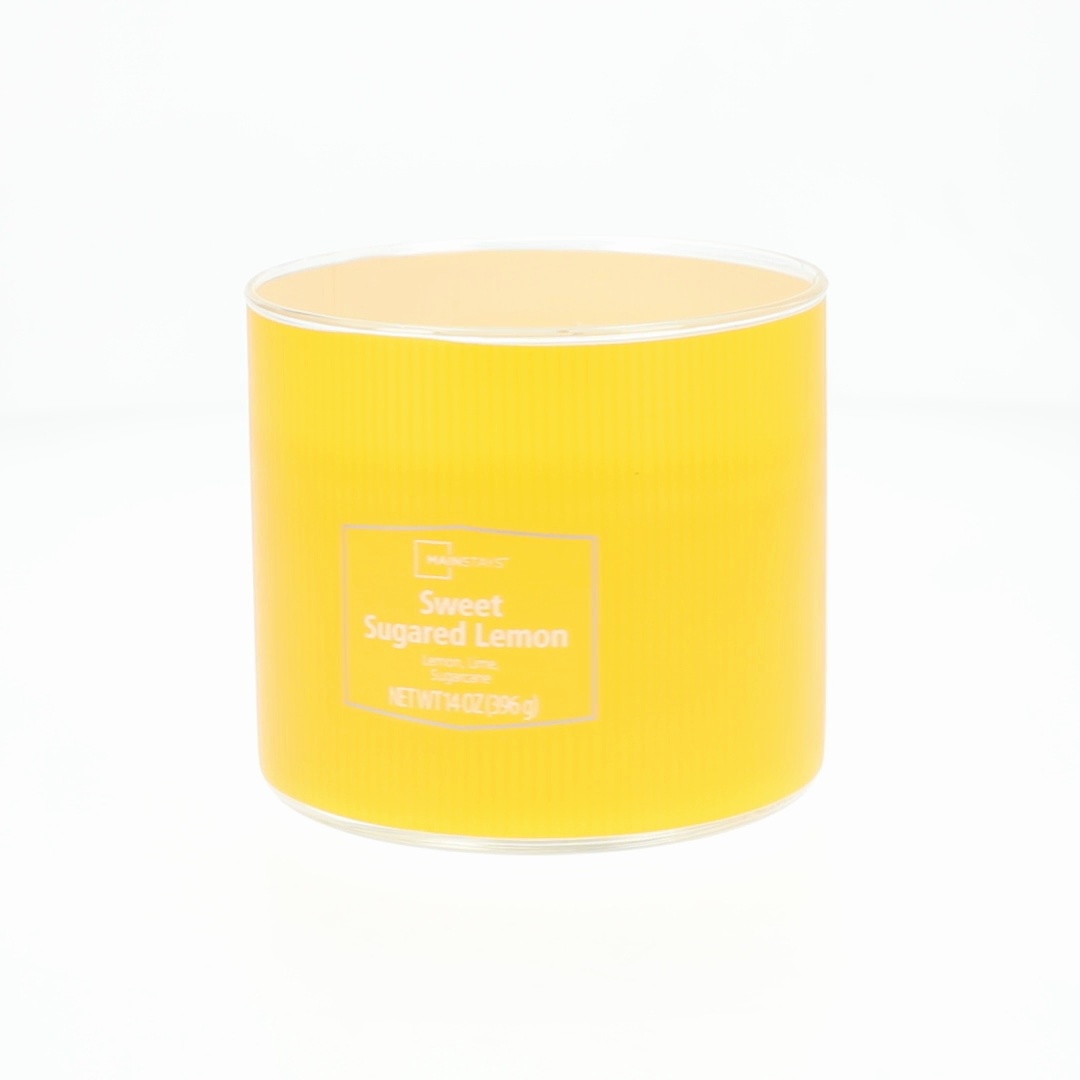 Mainstays 14 Ounce 3-Wick Textured Wrap Sweet Sugared Lemon Candle