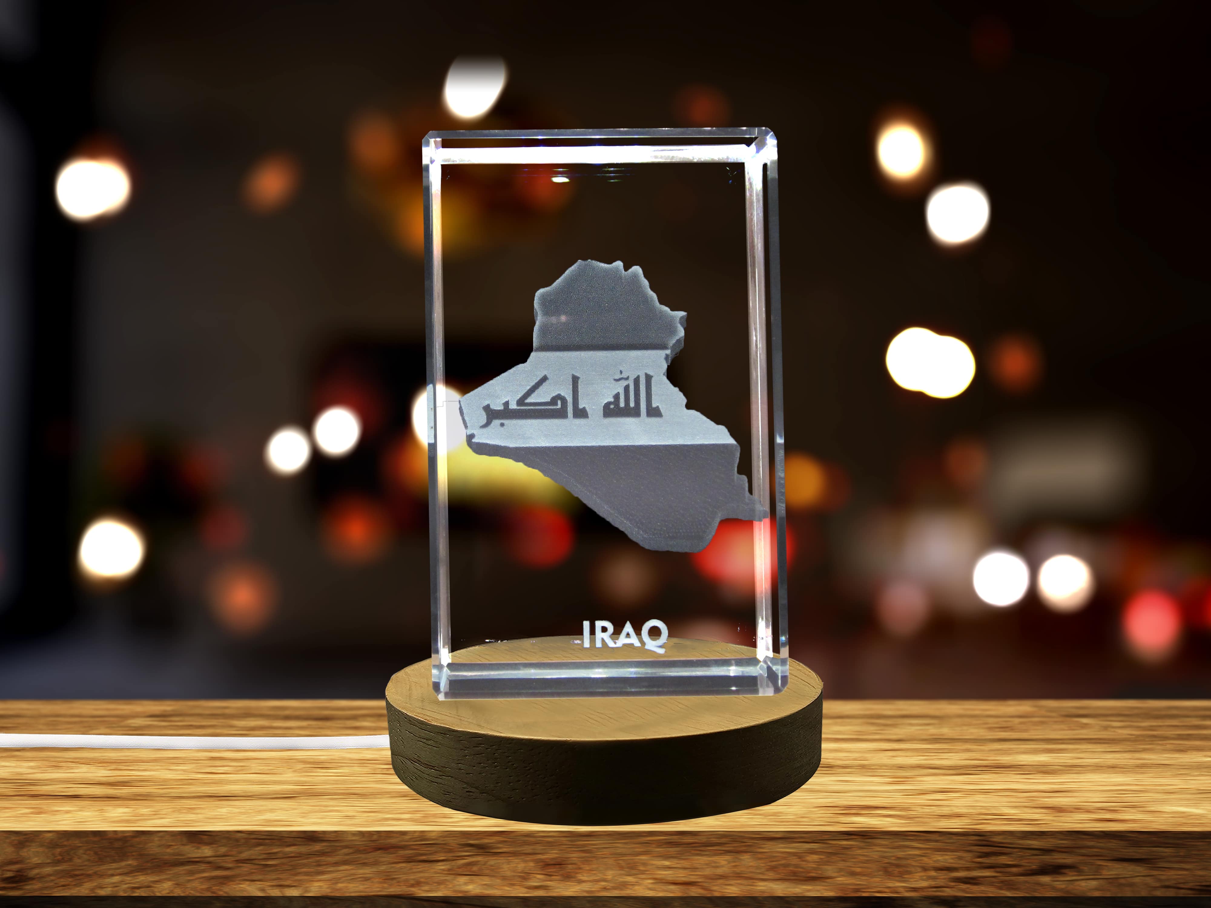 thumbnail video image 2 of Iraq 3D Engraved Crystal 3D Engraved Crystal Keepsake/Gift/Decor/Collectible/Souvenir, 2 of 6