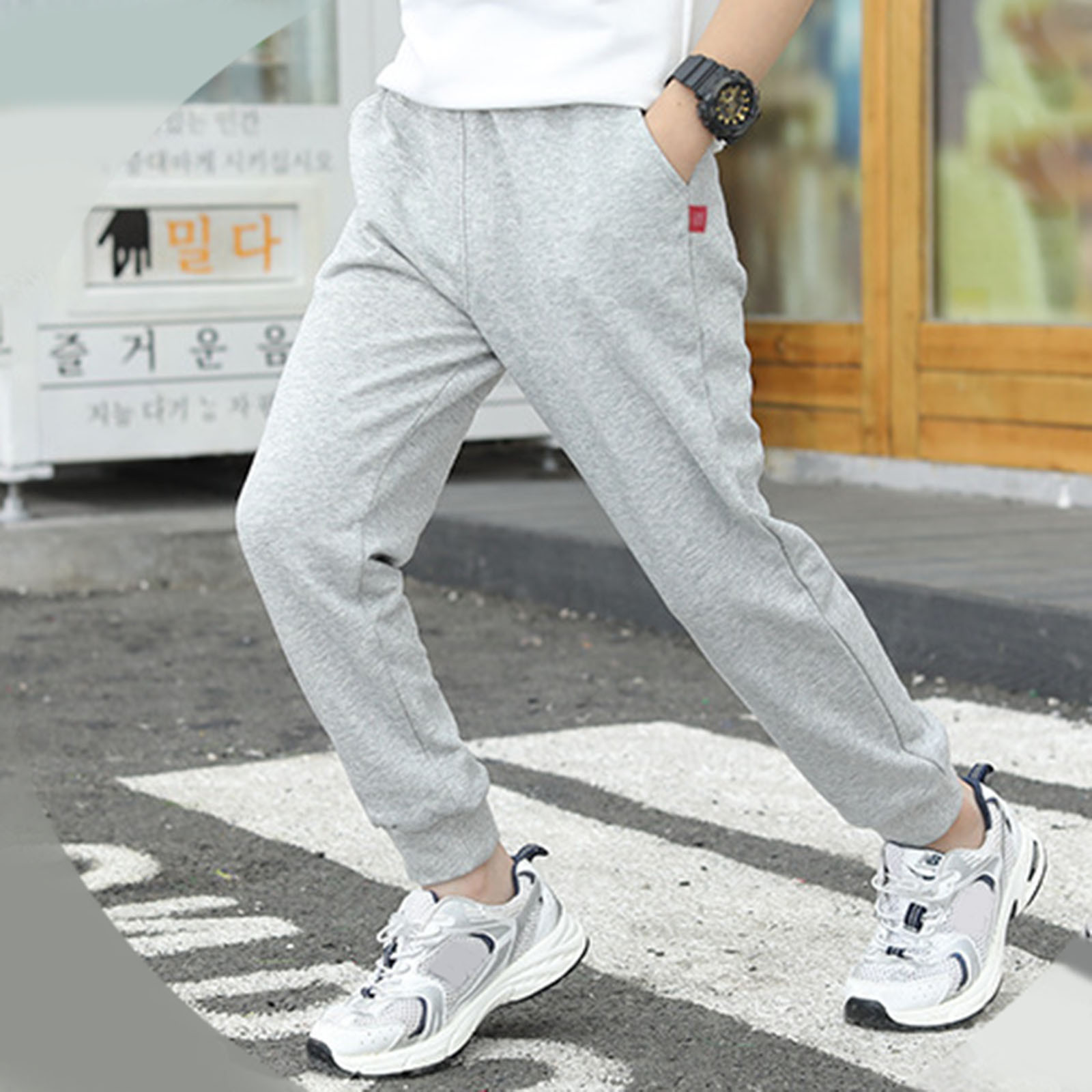 thumbnail video image 2 of SGMVNU Boys Sweatpants 7-8 Years Boys Joggers Toddler Baby Boys Girls Solid Loose Trousers Pants Sport Pants Children's Pure Sanitary Pants Loose and Warm Ankle Length Pants Sports Pants Dark Blue, 2 of 10