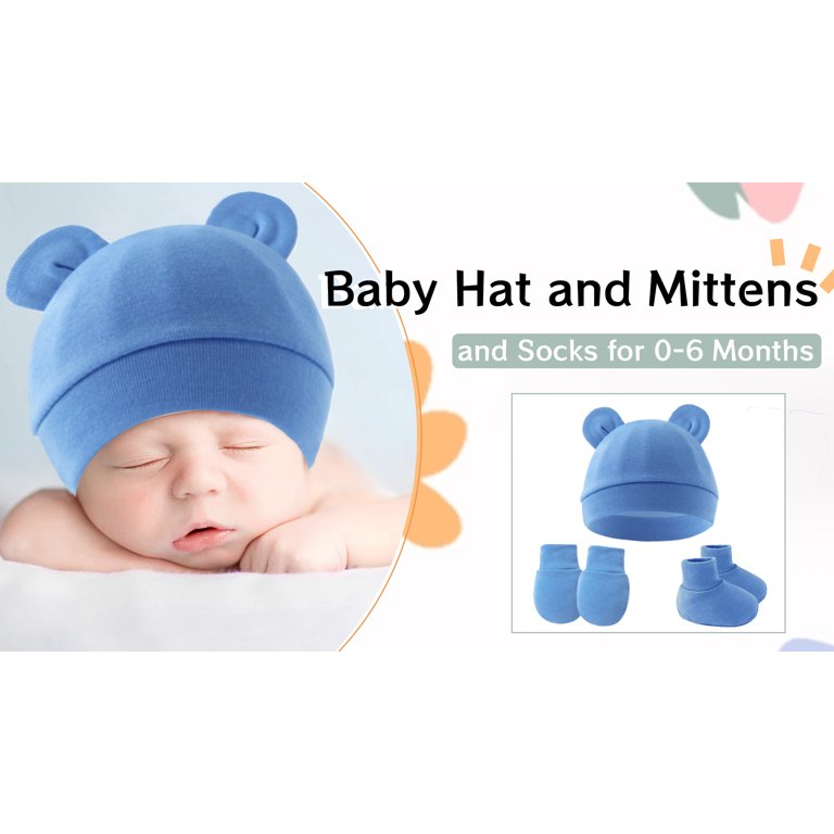 Happy Cherry Infant Cotton Cap Newborn Hospital Cap Baby Boy Bear