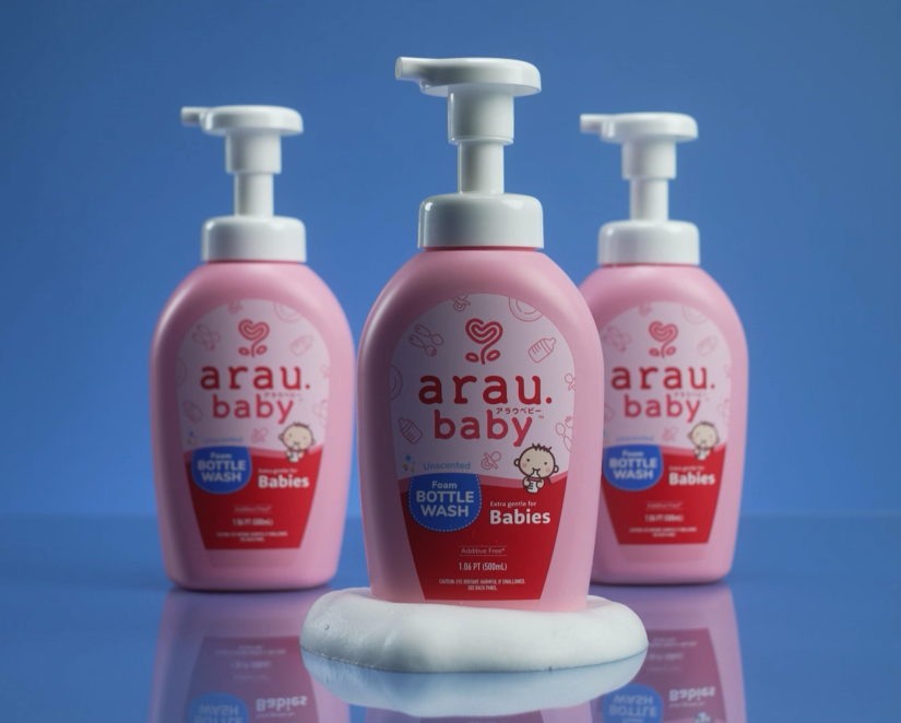 thumbnail video image 2 of Arau Baby Unscented Foam Bottle Wash - Plant Based Dish Soap Safe for Newborns , Additive, Allergen & Dye Free- 17 fl oz (Pack of 3), 2 of 9