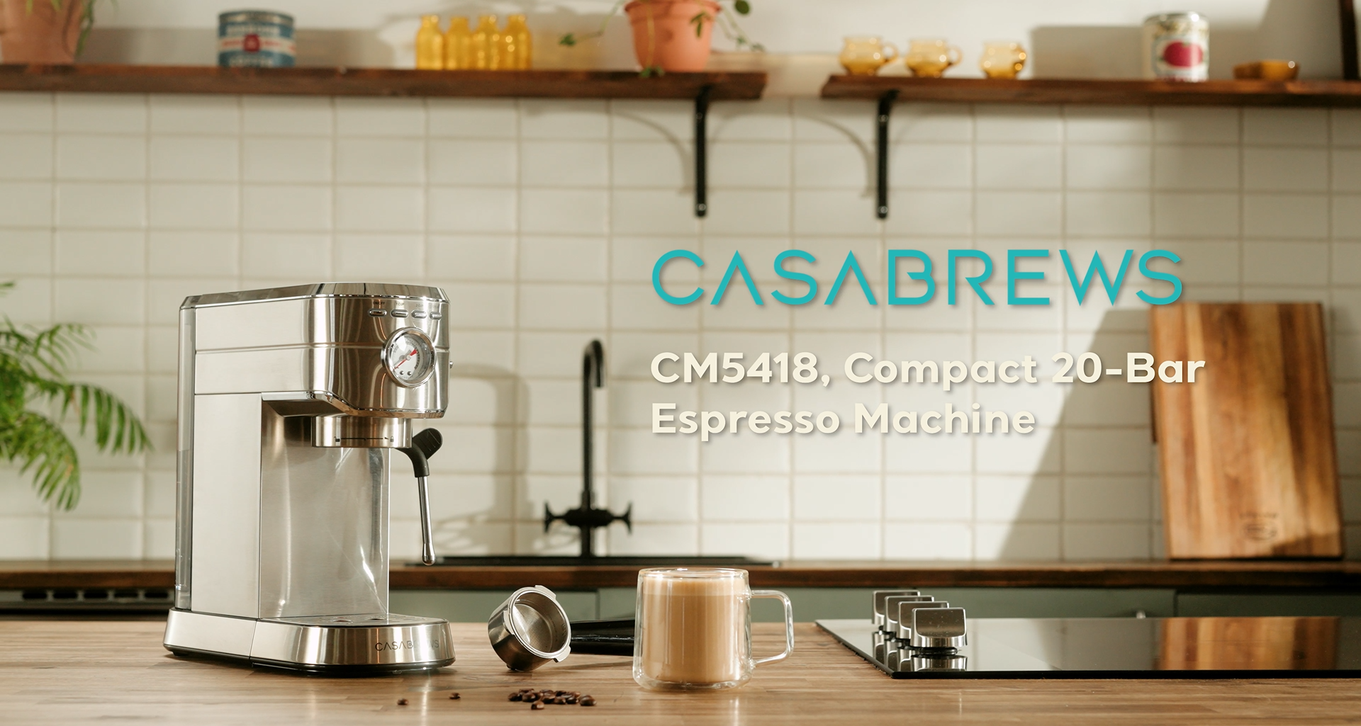 thumbnail video image 2 of CASABREWS CM5418 20-Bar Espresso Machine and Coffee Maker, Royal Blue, 2 of 8